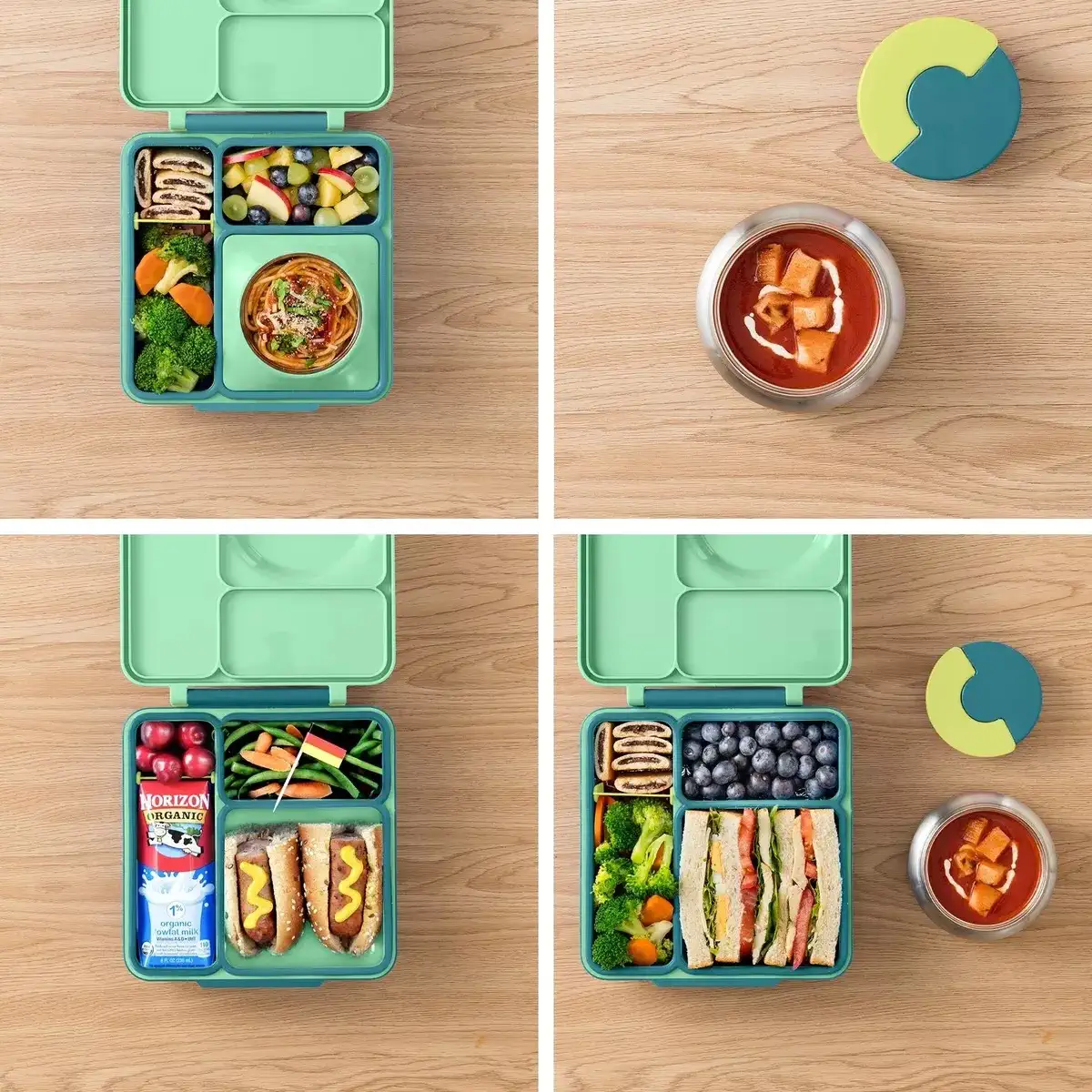 OmieLife OmieBox Kids Bento Box W/Insulated Thermos (1.38 L, 21.59x19.05x7.62 cm)