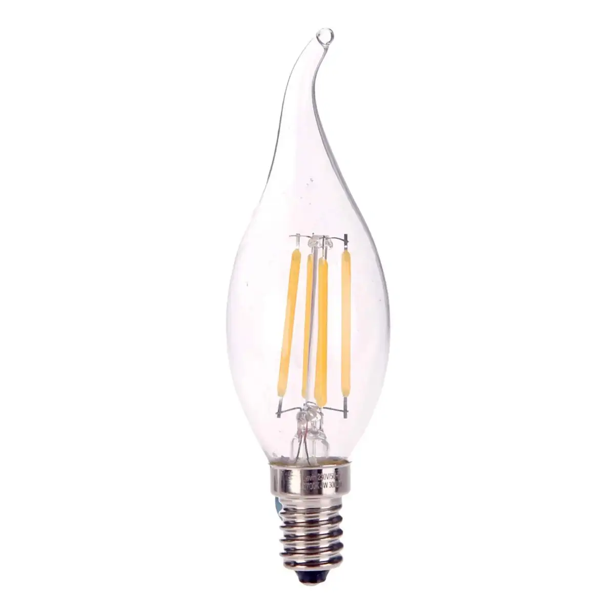 Levin LED C37 E14 Filament Candle Bulb with Tail (4 W, Warm, 6 Pc.)
