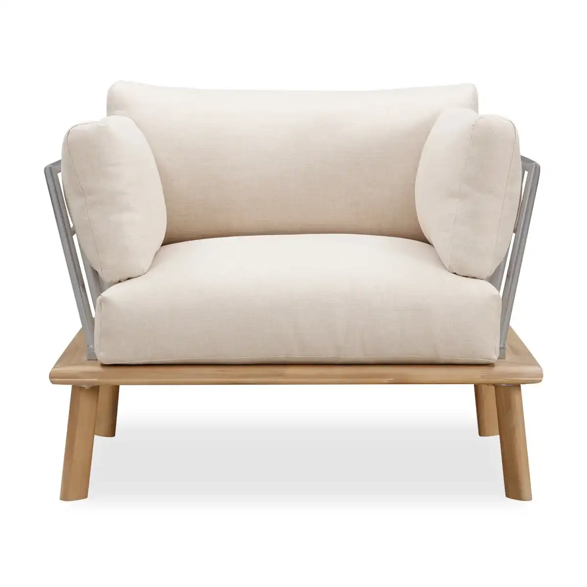 Amsterdam Acacia Wood 5-Seater Outdoor Sofa Set W/Cushions (225 x 80 x 65 cm)