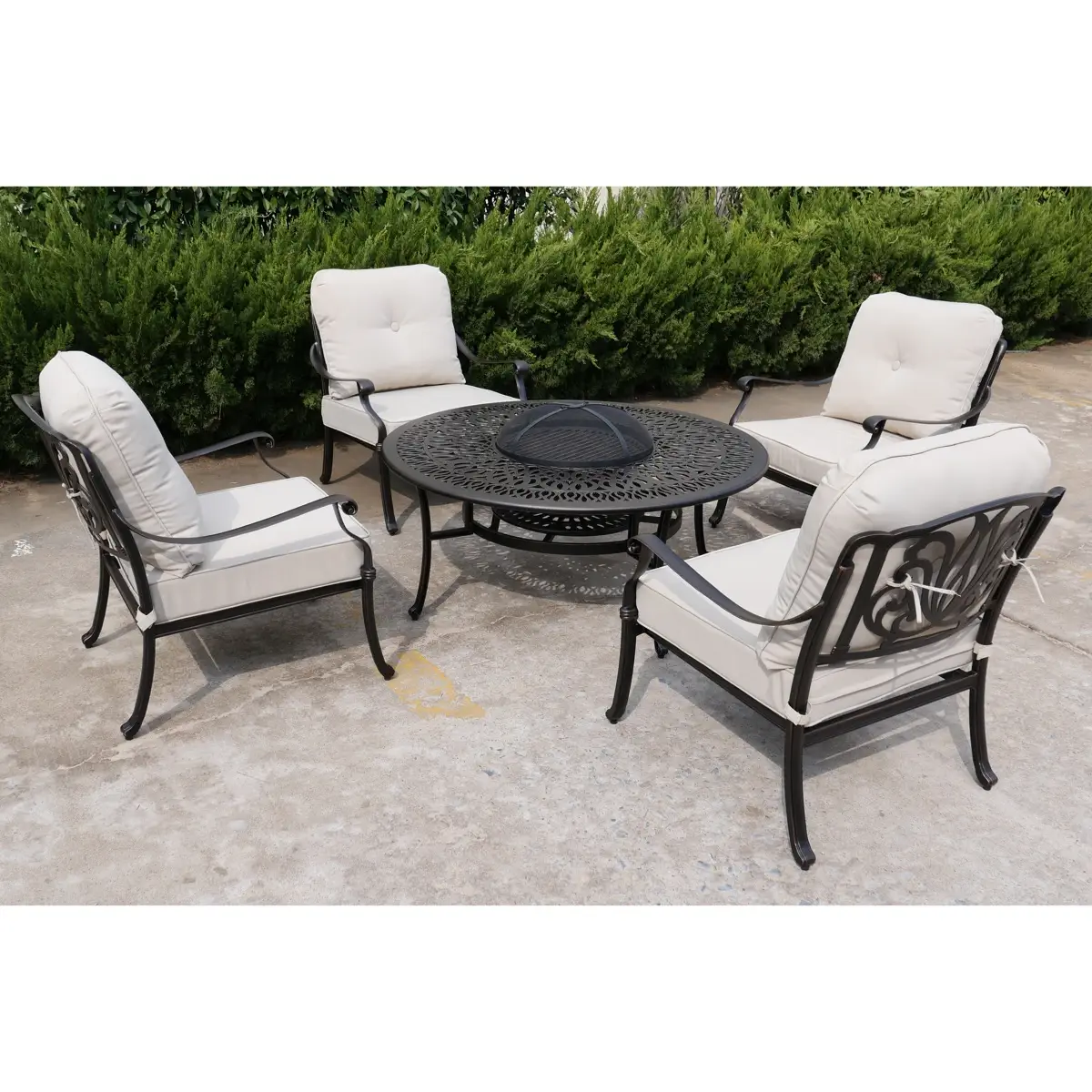 Casablanca 4-Seater Cast Aluminum Outdoor Sofa Set (Bronze, 79x 89 x 89 cm)