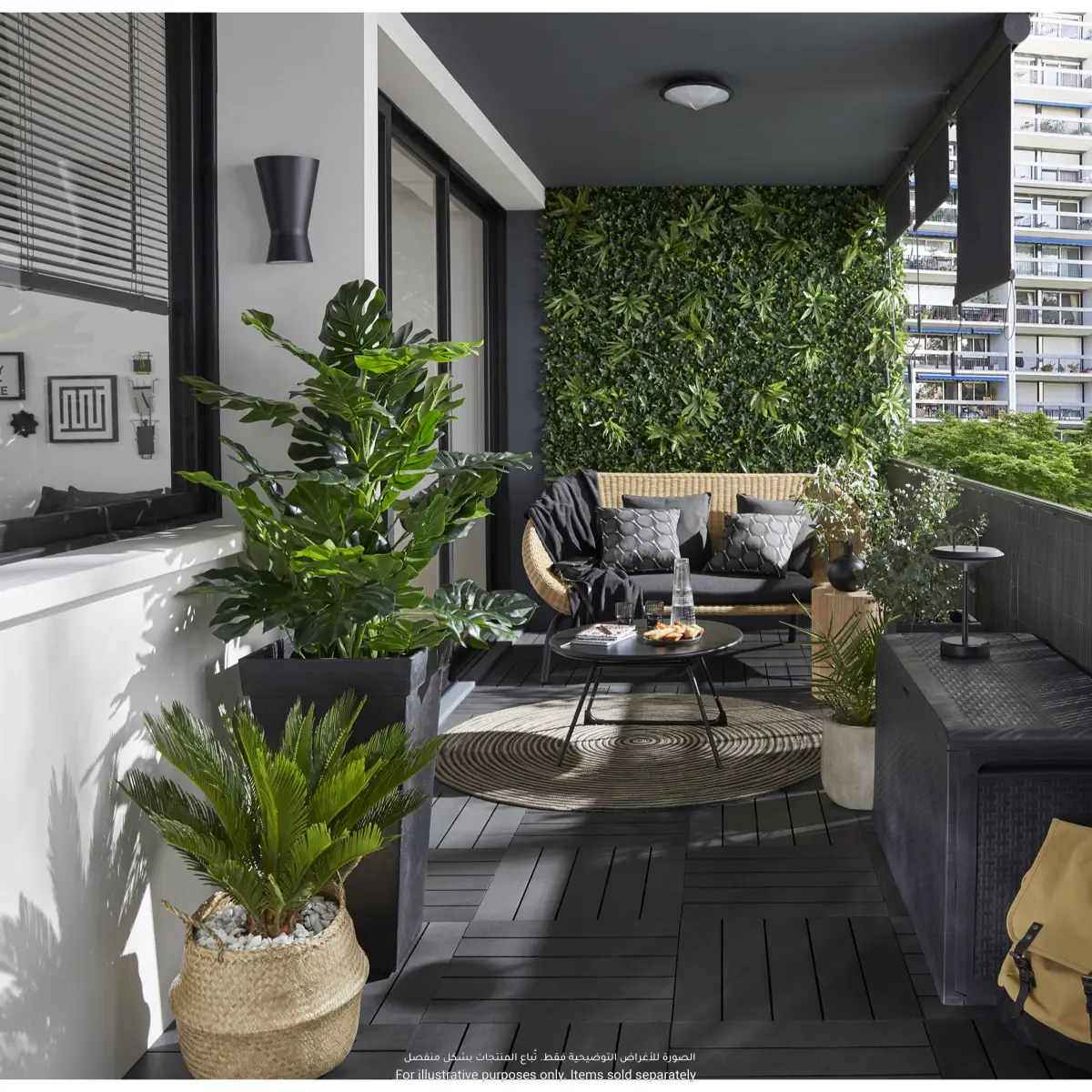 Klikstrom Vertical Square Artificial Plant Wall (5 x 100 x 100 cm)