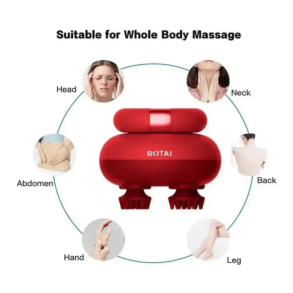 Rotai Scalp Waterproof Massager, Q20 (Red)