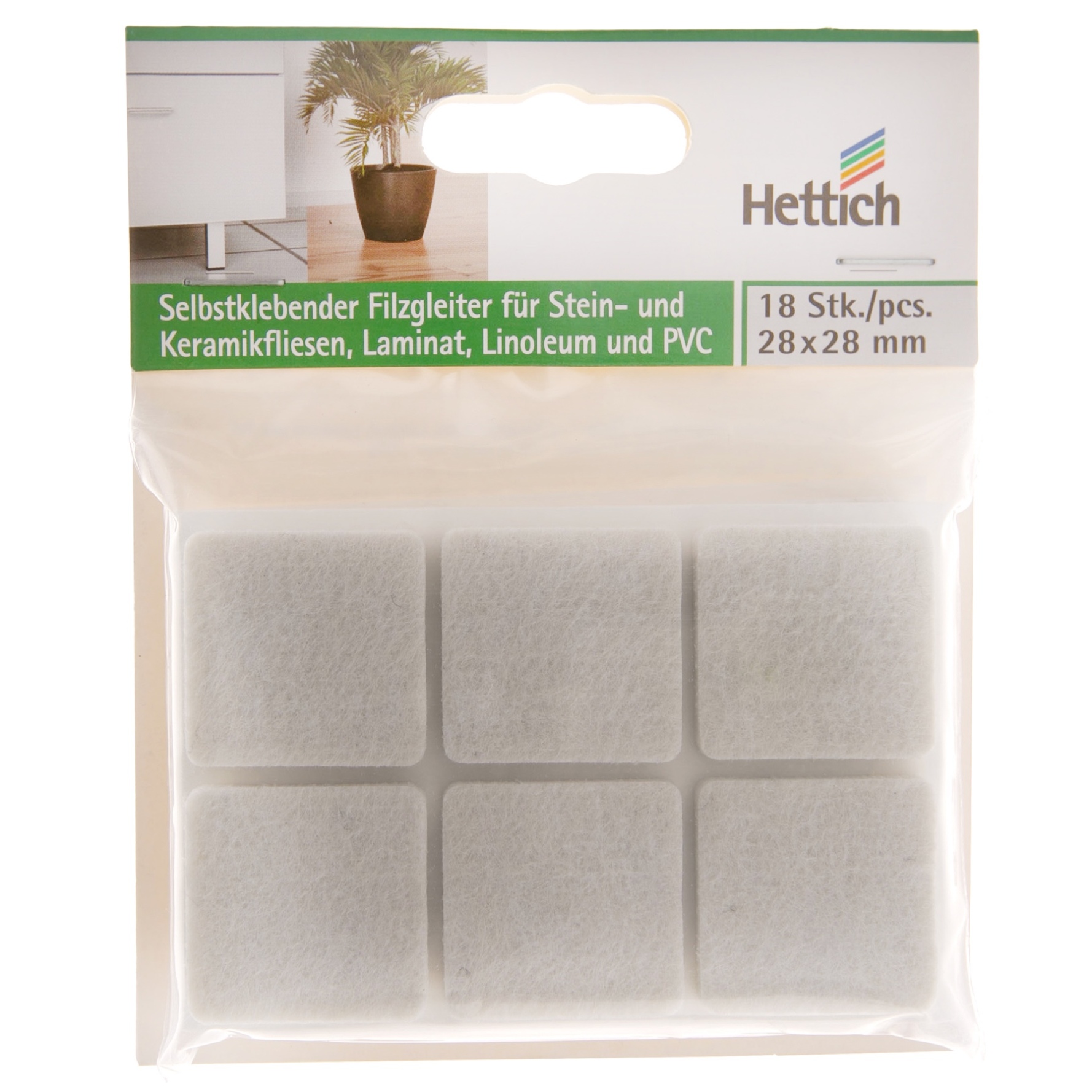 Hettich Felt Glide (2.8 x 2.8 cm, 18 pcs)