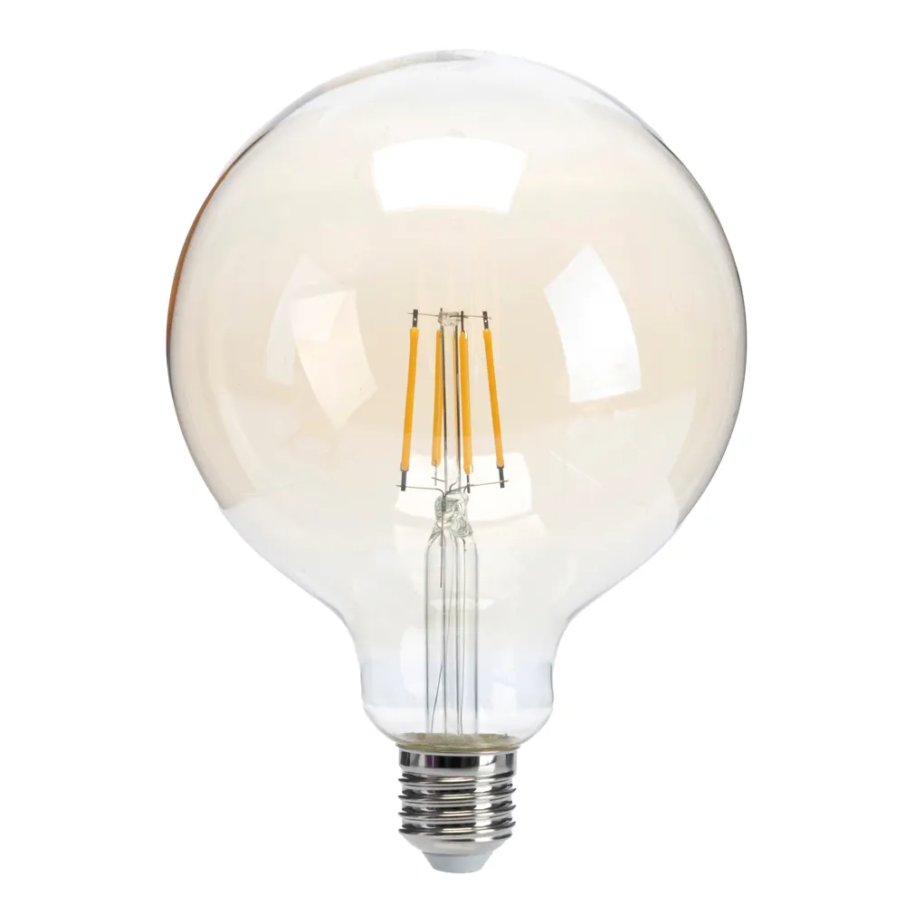 Levin G125 Globe Vintage LED Filament Bulb (6W, Amber)