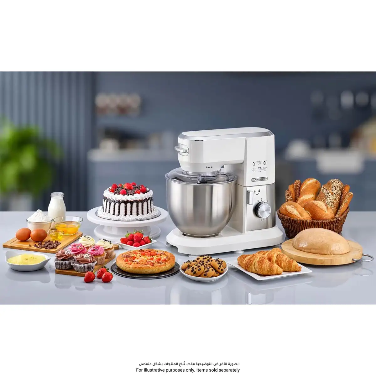 Black+Decker Multifunctional Kitchen Machine Stand Mixer, MKM100-B5 (6 L, 1000 W)