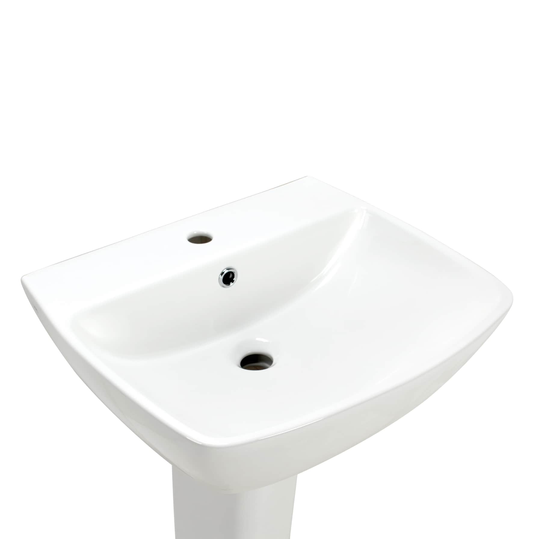 Bold Kent Ceramic Full Pedestal Basin (55 x 46 x 86 cm, White)