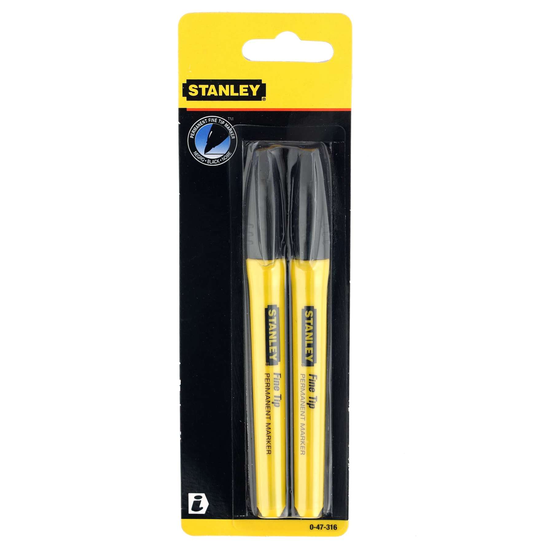 Stanley Black Fine Tip Permanent Marker (2 pcs)