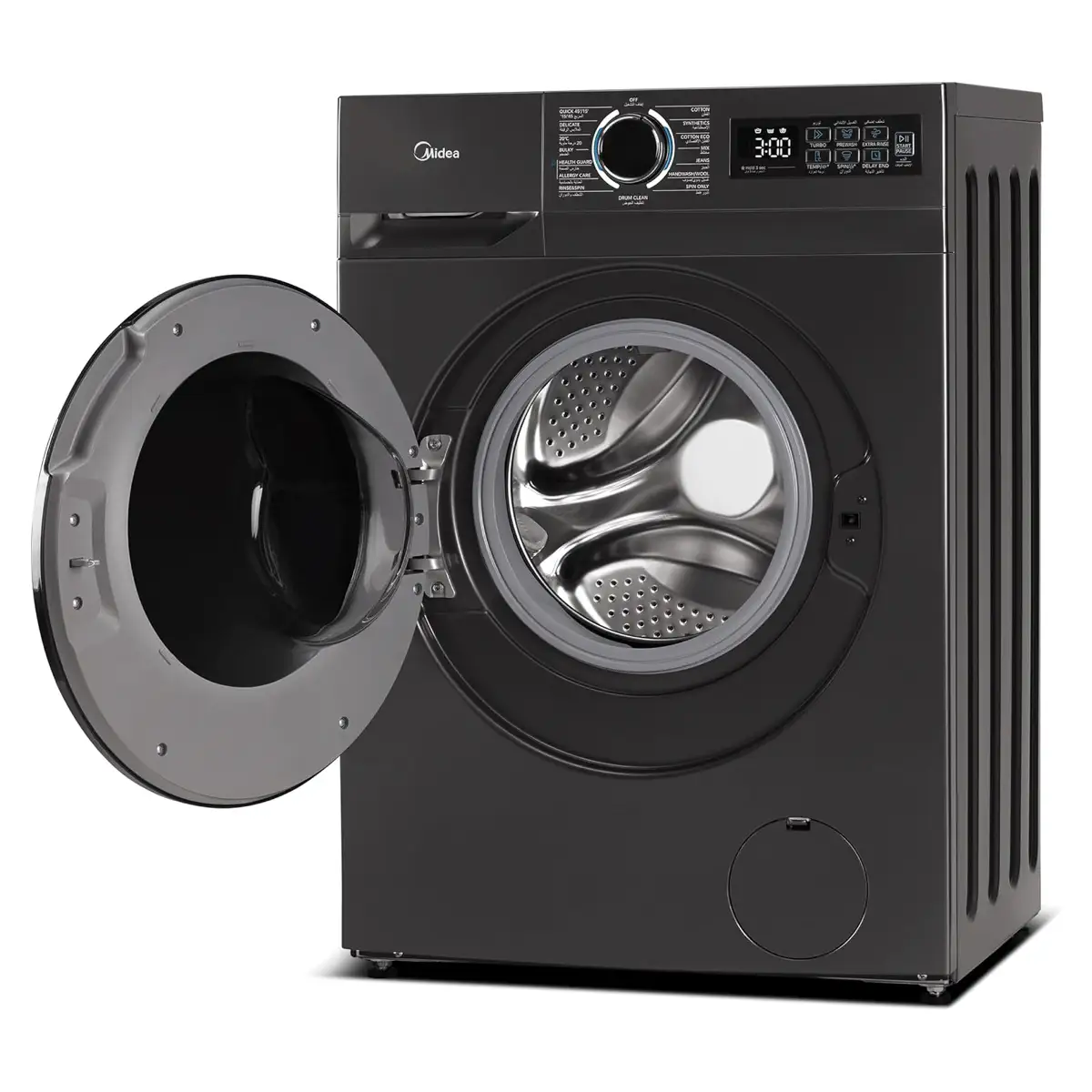 Midea 8 Kg Feestanding Front Load Washer, MF110W80B/T-GCC (Black, 1400 rpm)