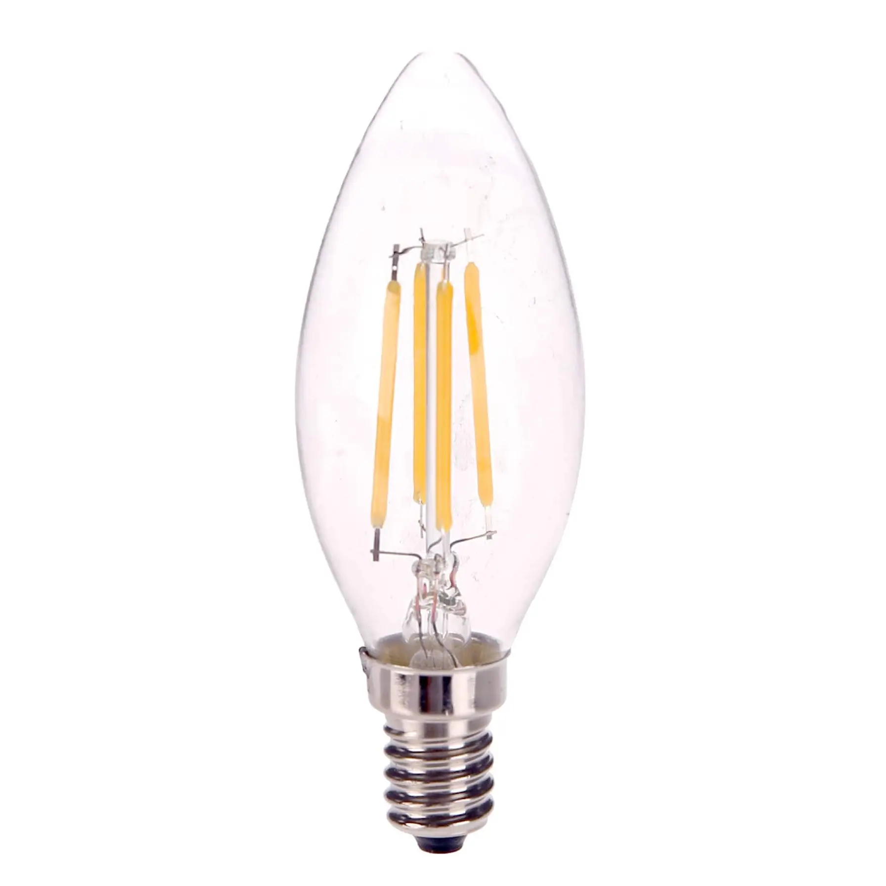 Levin E14 LED C37 Filament Candle Bulb (4 W, Warm White)