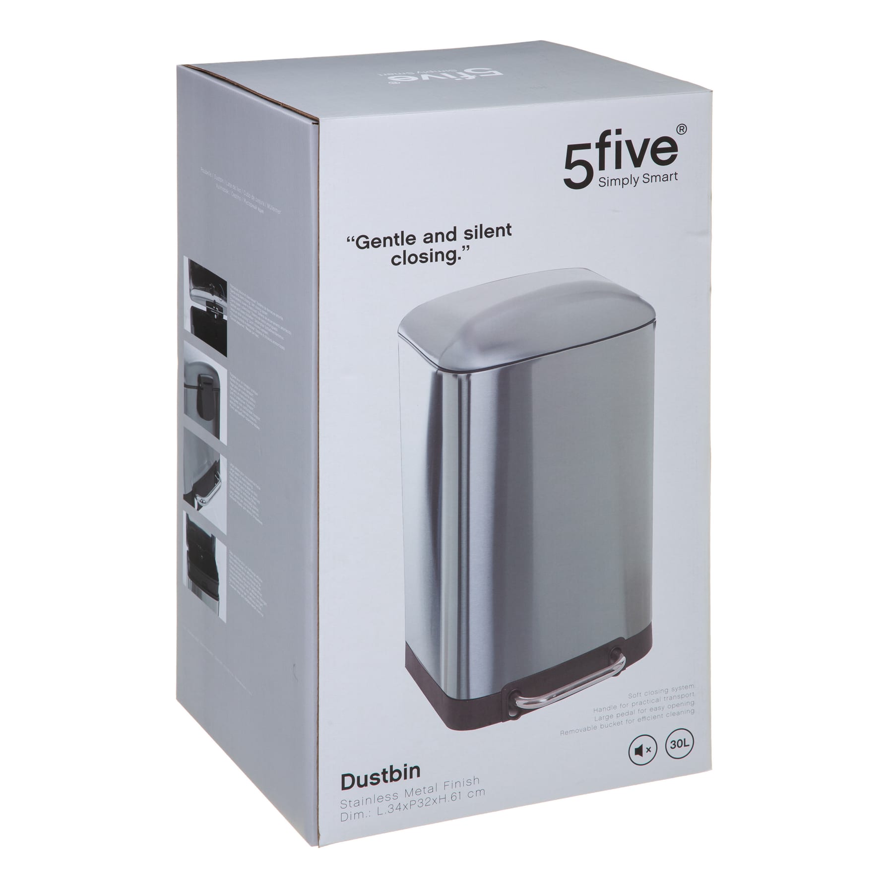 5five Ariane Metal & Polypropylene Pedal Bin (30 L) 