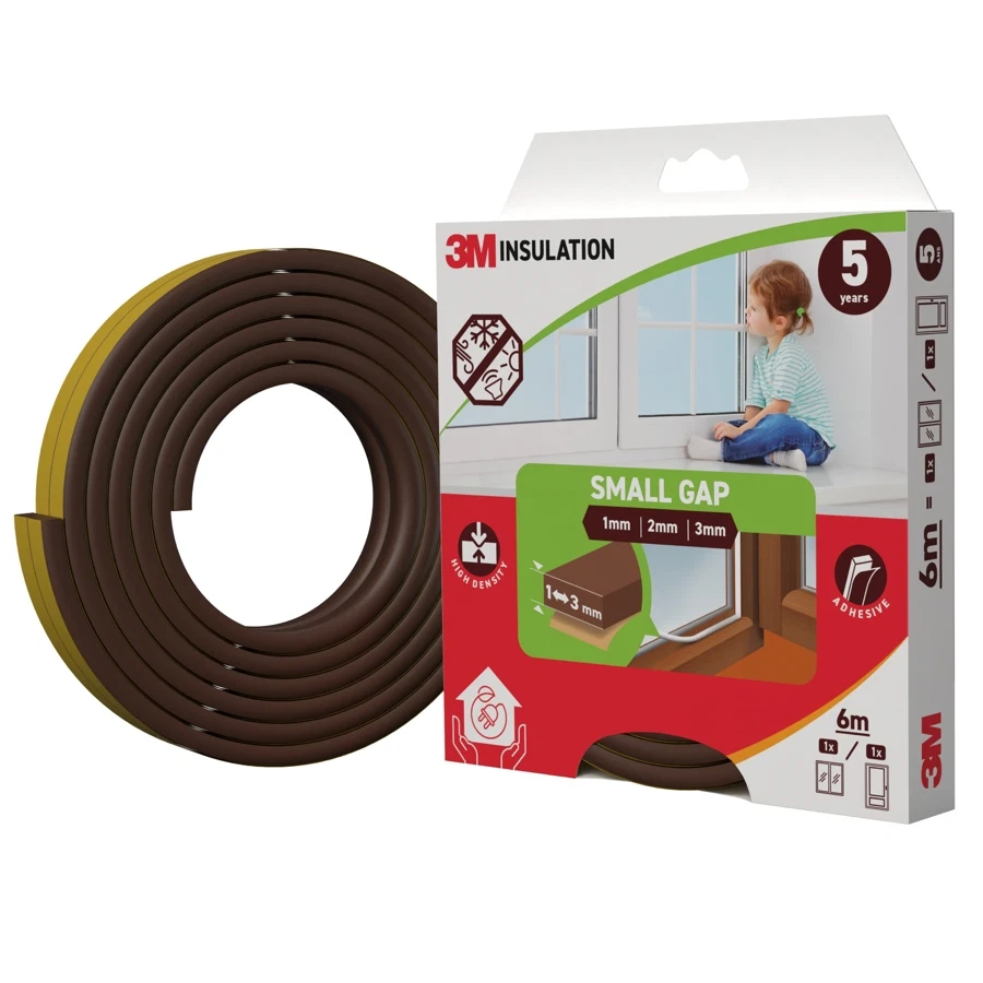 3M Classic Insulation Seal Tape (Small Gap, Brown, 6 m)
