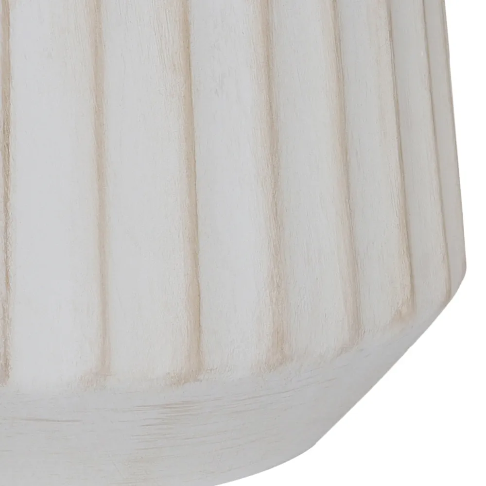 Verve Wide Rib Ceramic Pot (22 cm, Beige)