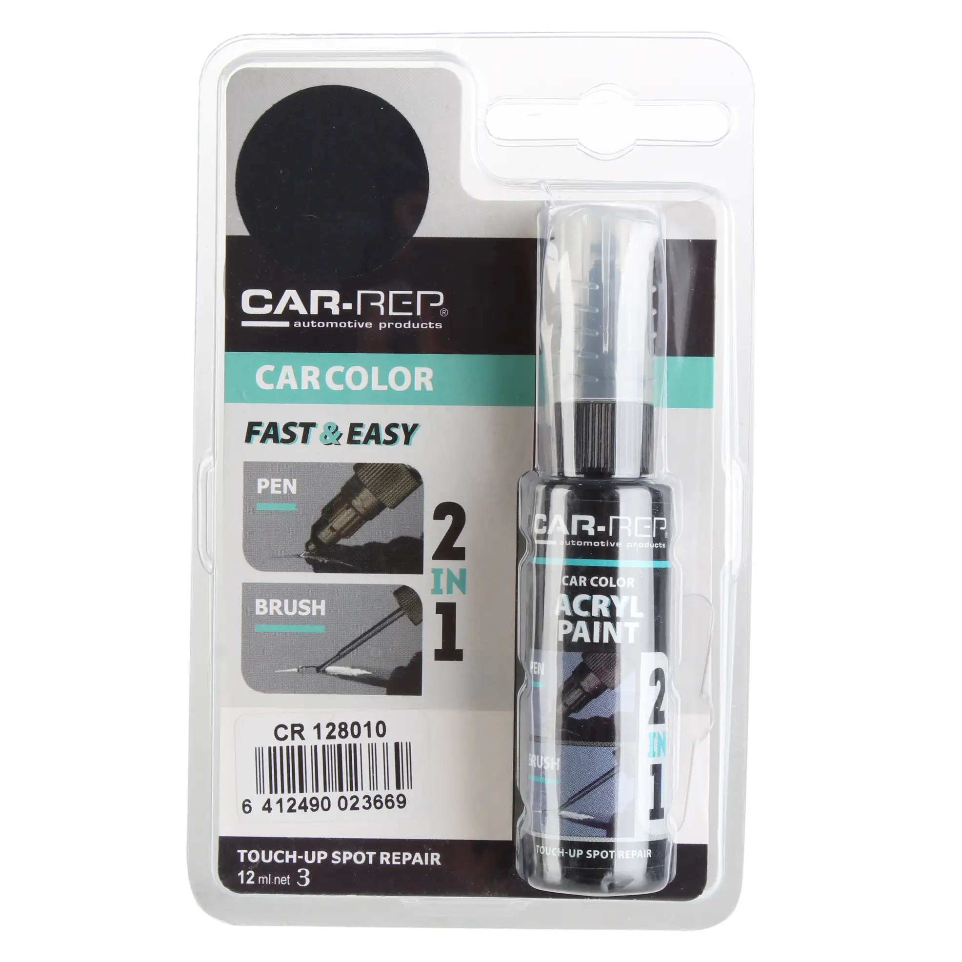 Car-Rep 128010 Touch-Up Pen (12 ml, Black Metallic)