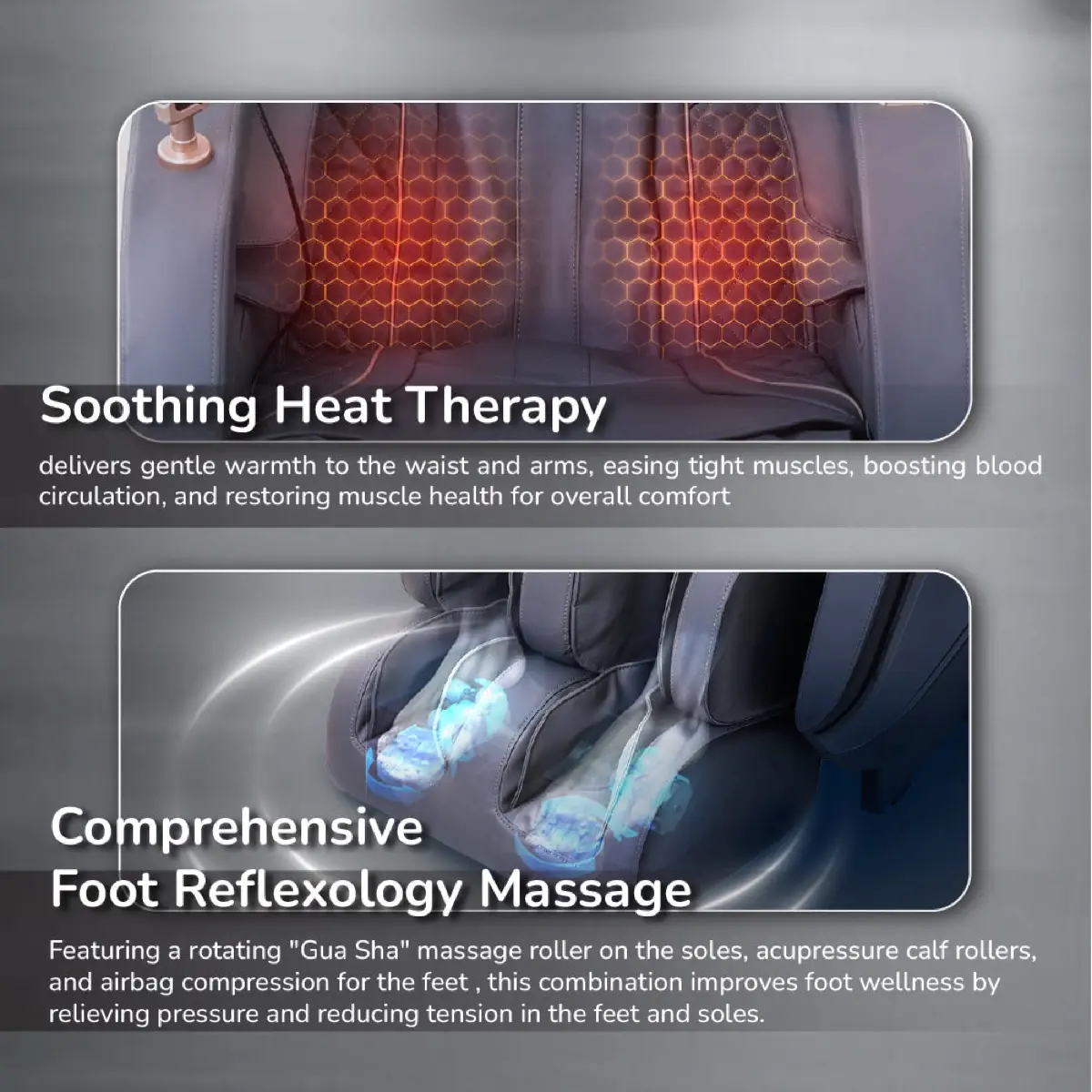 Zero Onyx Heat Therapy Full Body Massage Chair W/Bluetooth Speakers (140 x 74 x 108 cm)