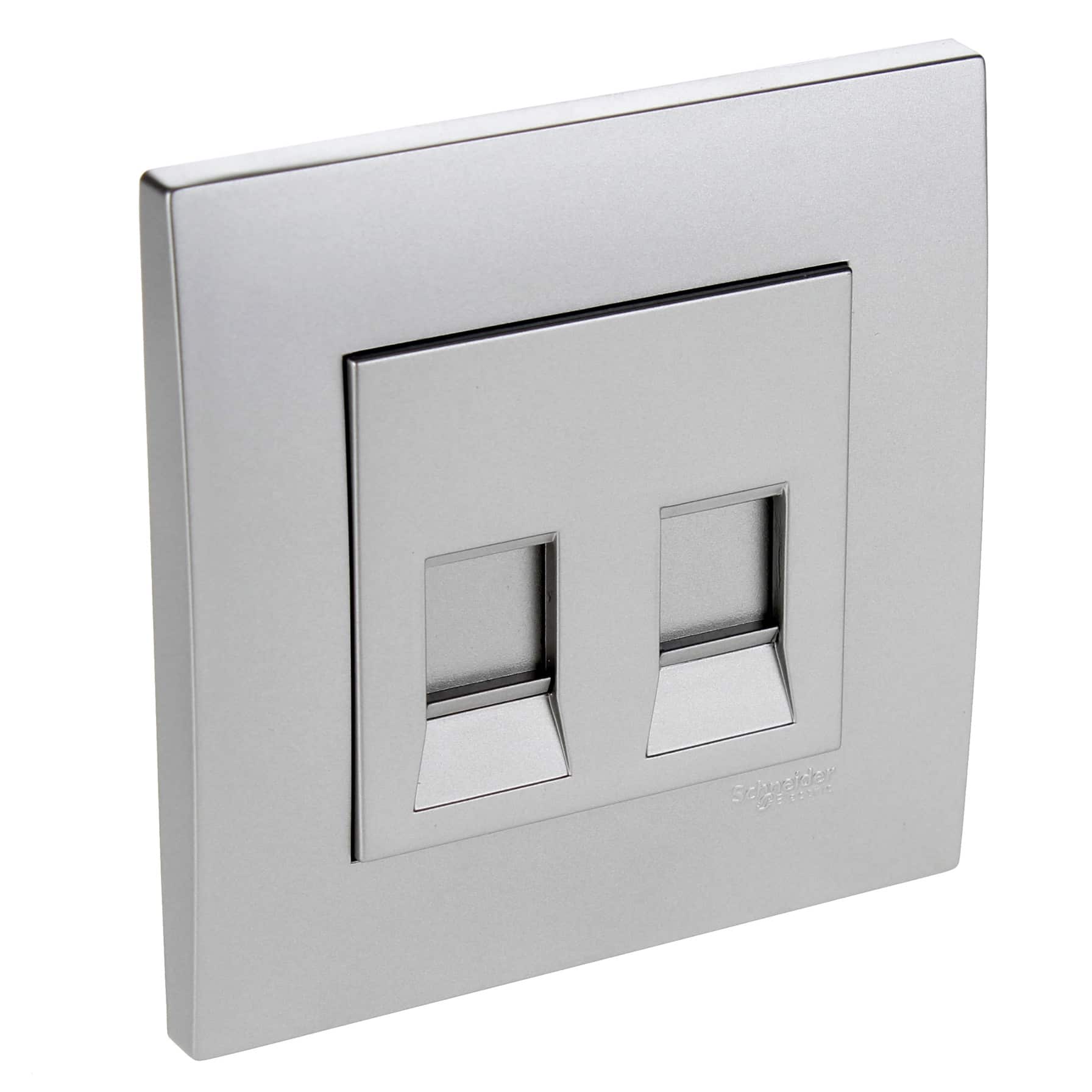 Schneider Electric Vivace 2 Gang Wall Plate for Keystone Data Jack (8.7 x 8.7 x 3.6 cm)