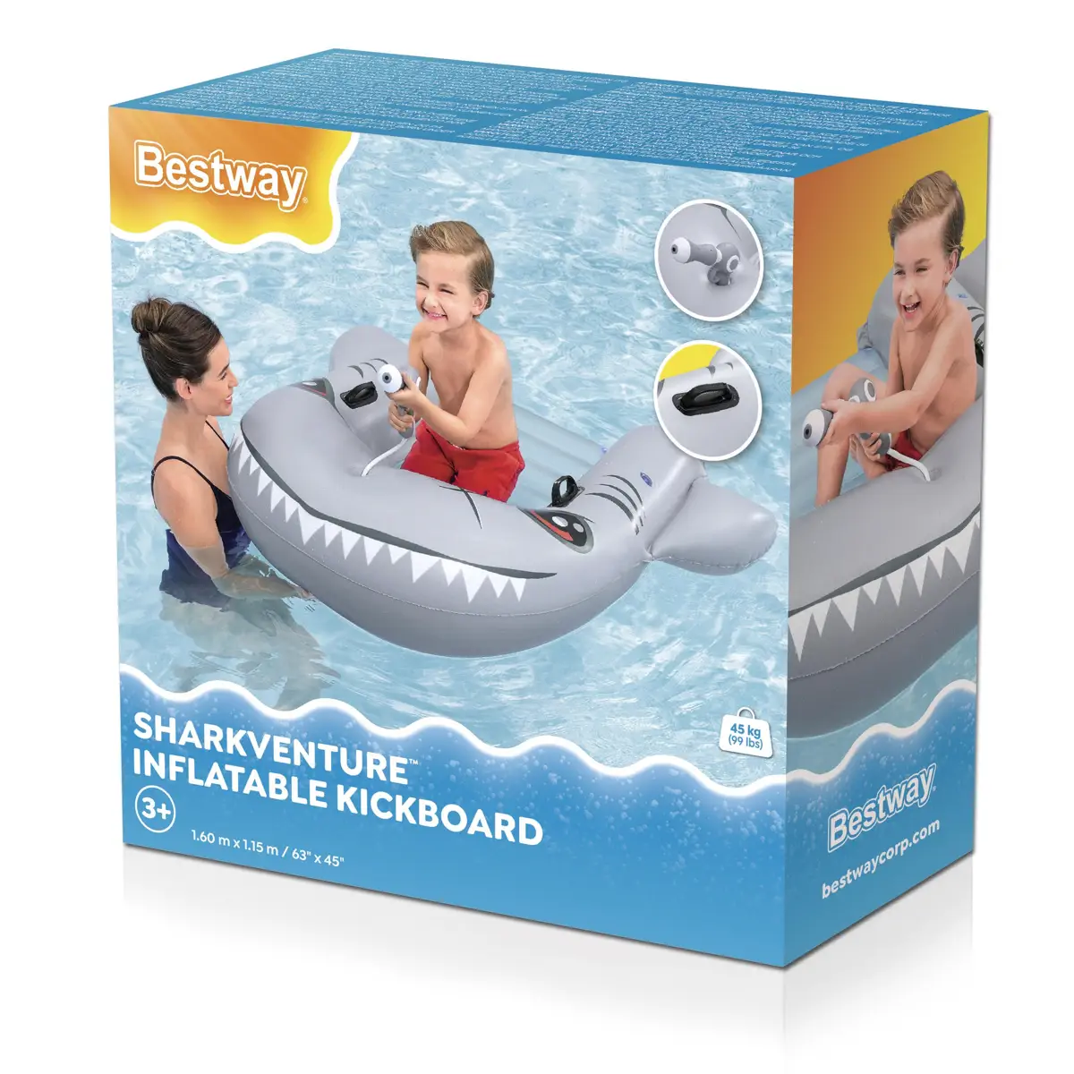 Bestway Shark Venture Inflatable Kick Board (1.6 x 1.15 cm)