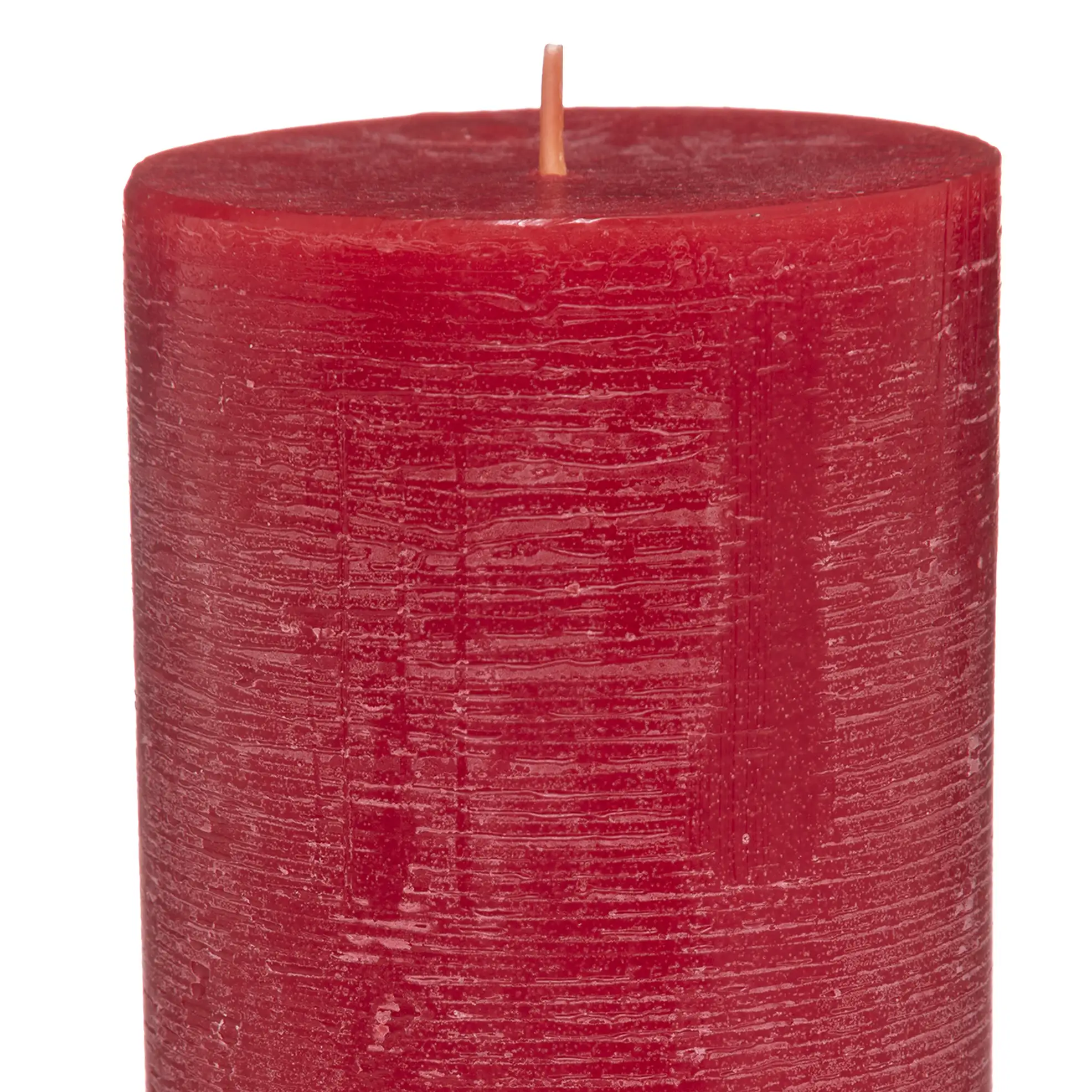 Comptoir de la Bougie Olia Rustic Wax Pillar Candle (7 x 14 cm, Red)
