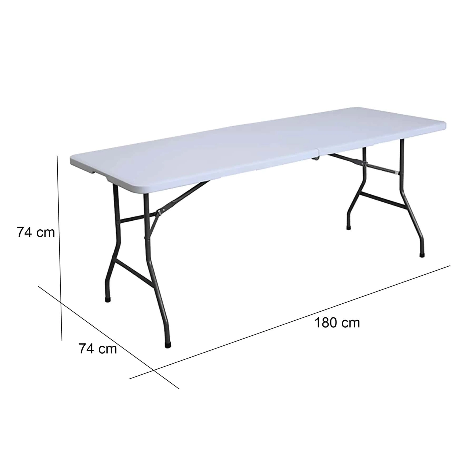 Plastic & Steel Folding Table (180 x 74 x 74 cm)