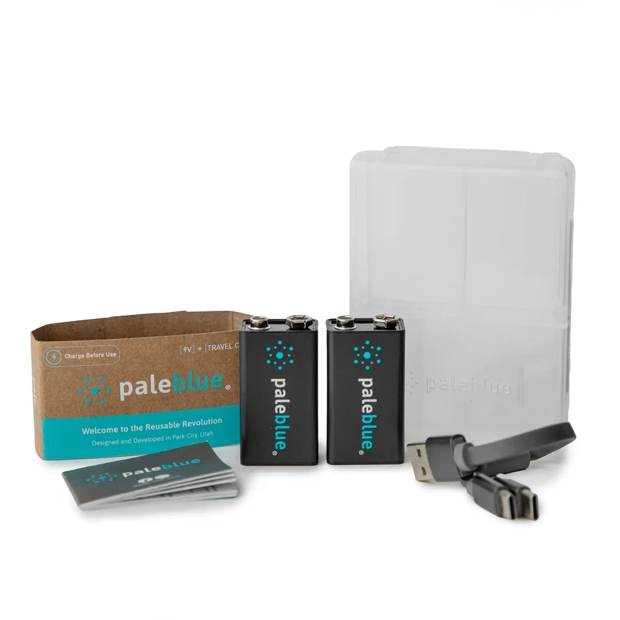 Paleblue USB-C Rechargeable Li-Ion 2-Batteries Pack (9 V)