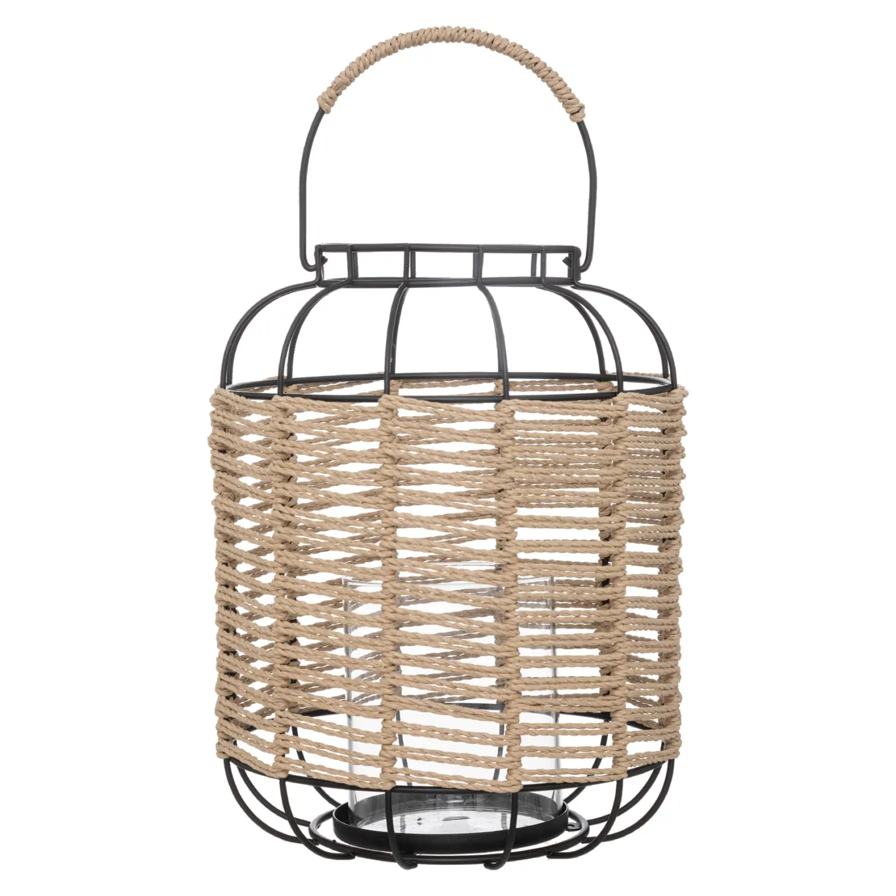 Atmosphera So Cosy Natural & Metal Lantern (22 x 27.5 cm)