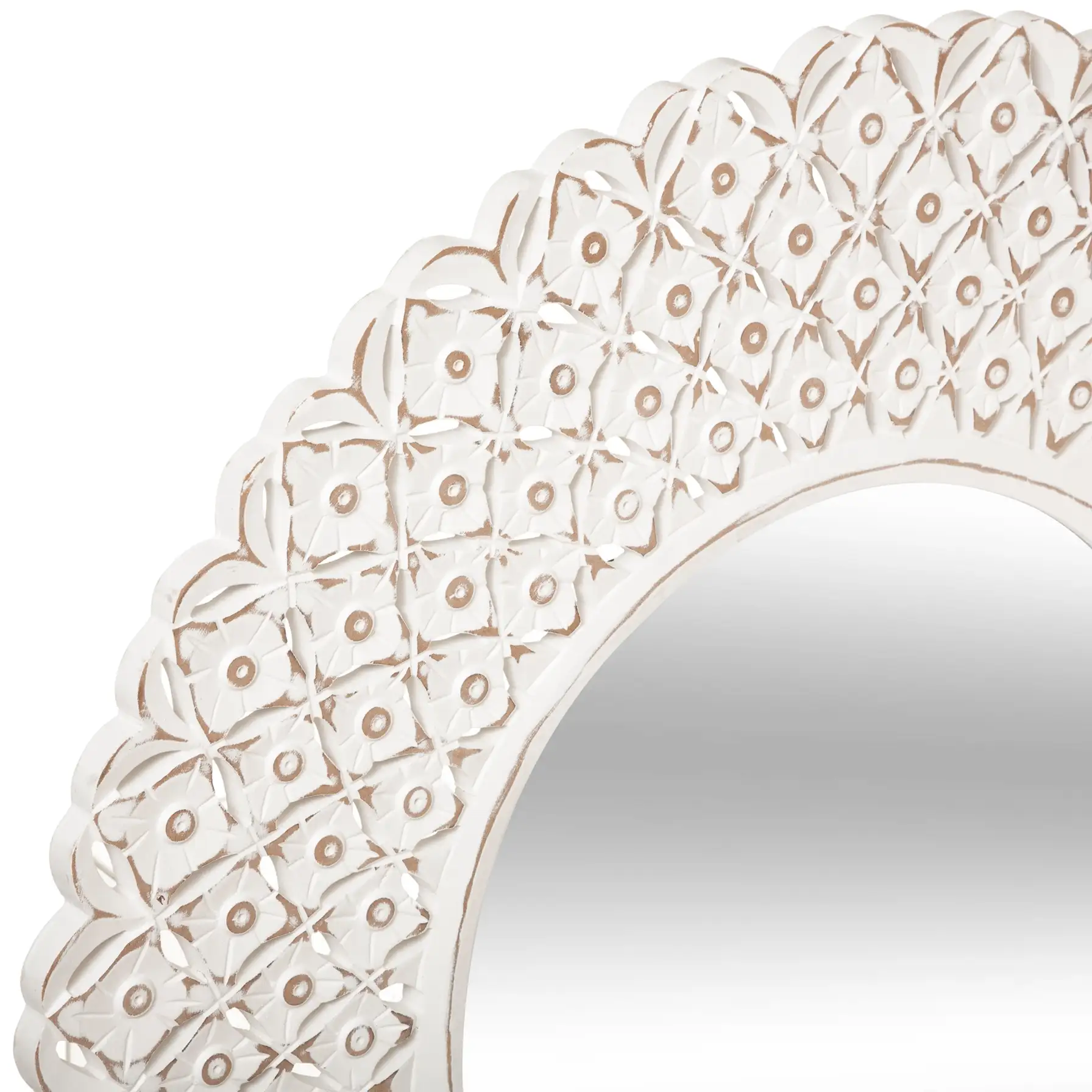 Atmosphera Fanny Carved Mirror (75 x 1.5 cm, White)