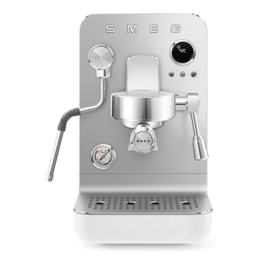 Smeg Collezione Aesthetic Minipro Espresso Coffee Machine W/Pump & Steam Wand, EMC02WHMUK (1.7 L, 15 Bar, 1700 W)