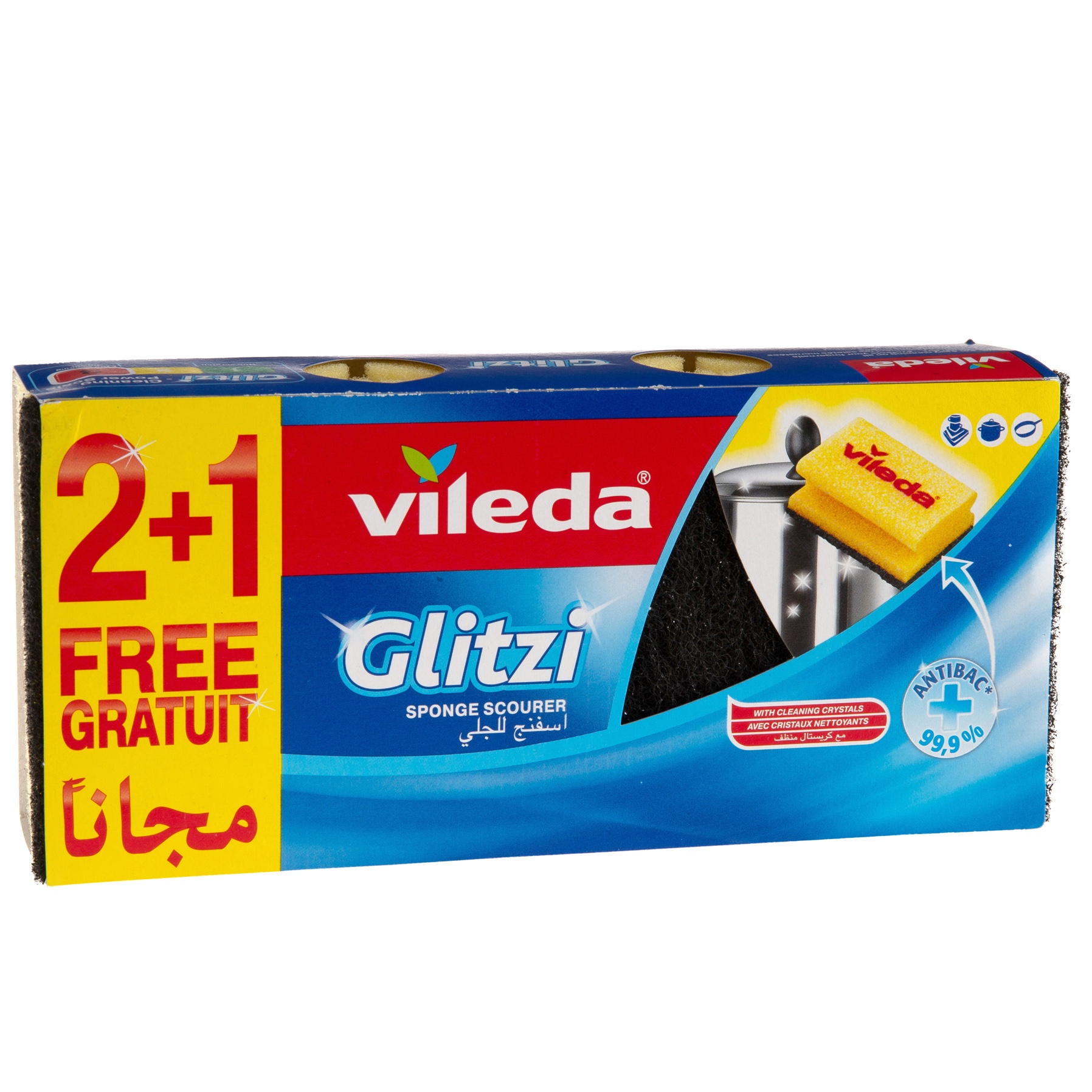 Vileda Glitzi Crystal Sponge Scrub (2+1)