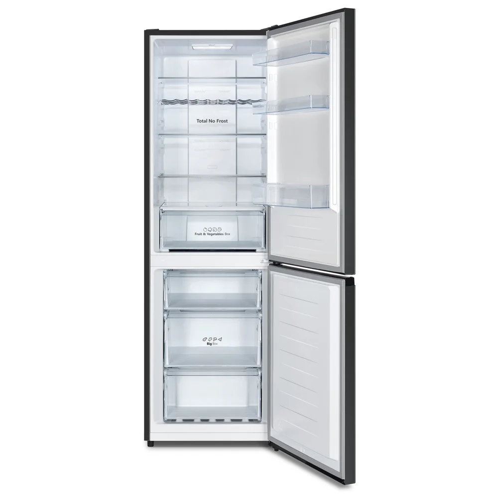 Hisense Freestanding Bottom Freezer Refrigerator, RB390N3AB (340 L, Premium Black)