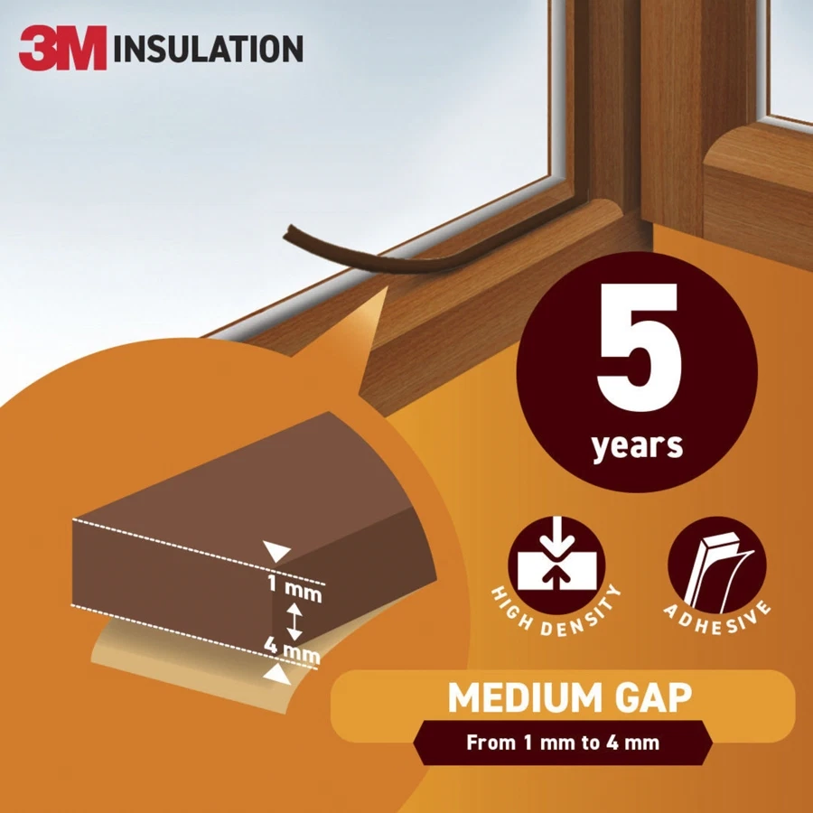 3M Classic Insulation Seal Tape (Medium Gap, Brown, 6 m)
