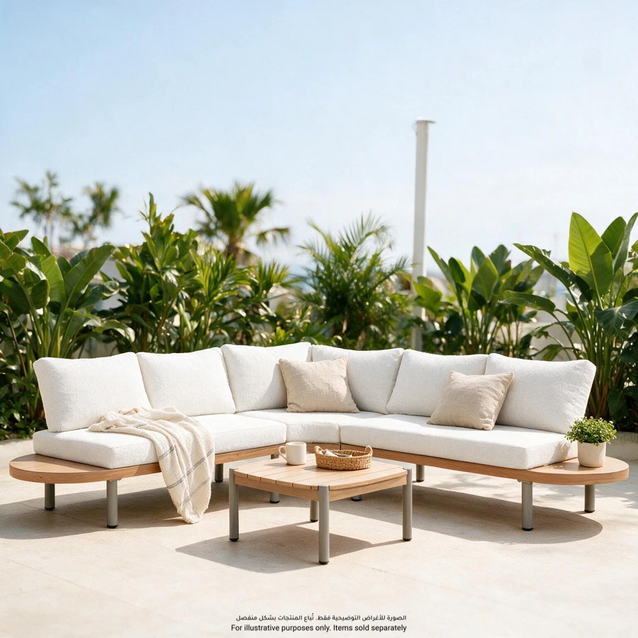 Diara Aluminum Corner Outdoor Sofa Set (162 x 69 x 69 cm)