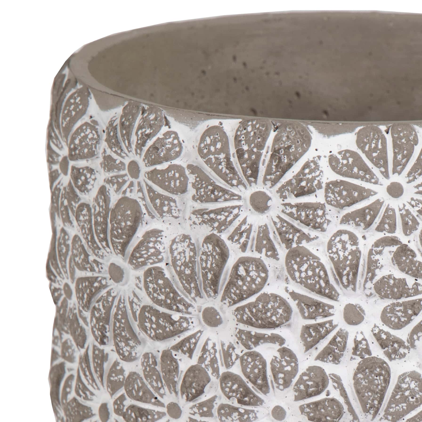 Glazed Terracotta Ciao Daisy Cylinder Plant Pot (26 x 24 cm, Small)