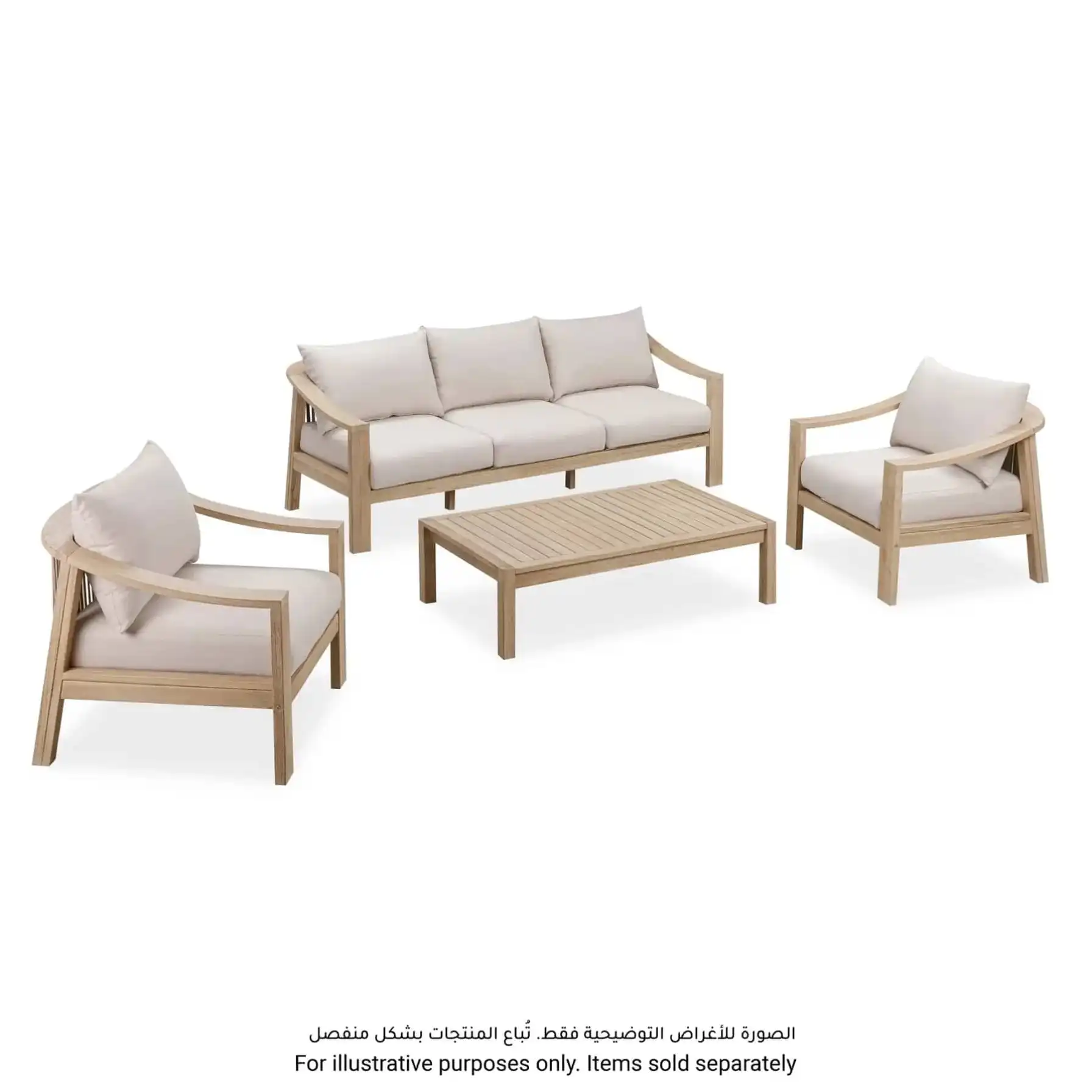 Sycamore Single-Seater Acacia & Rope Outdoor Sofa (80 x 78 x 83 cm)