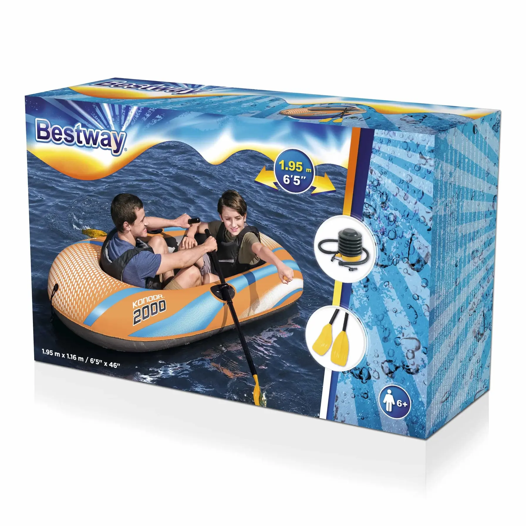 Bestway Kondor™ 2000 Inflatable Raft Set (4 Pc., 185 x 97 cm)