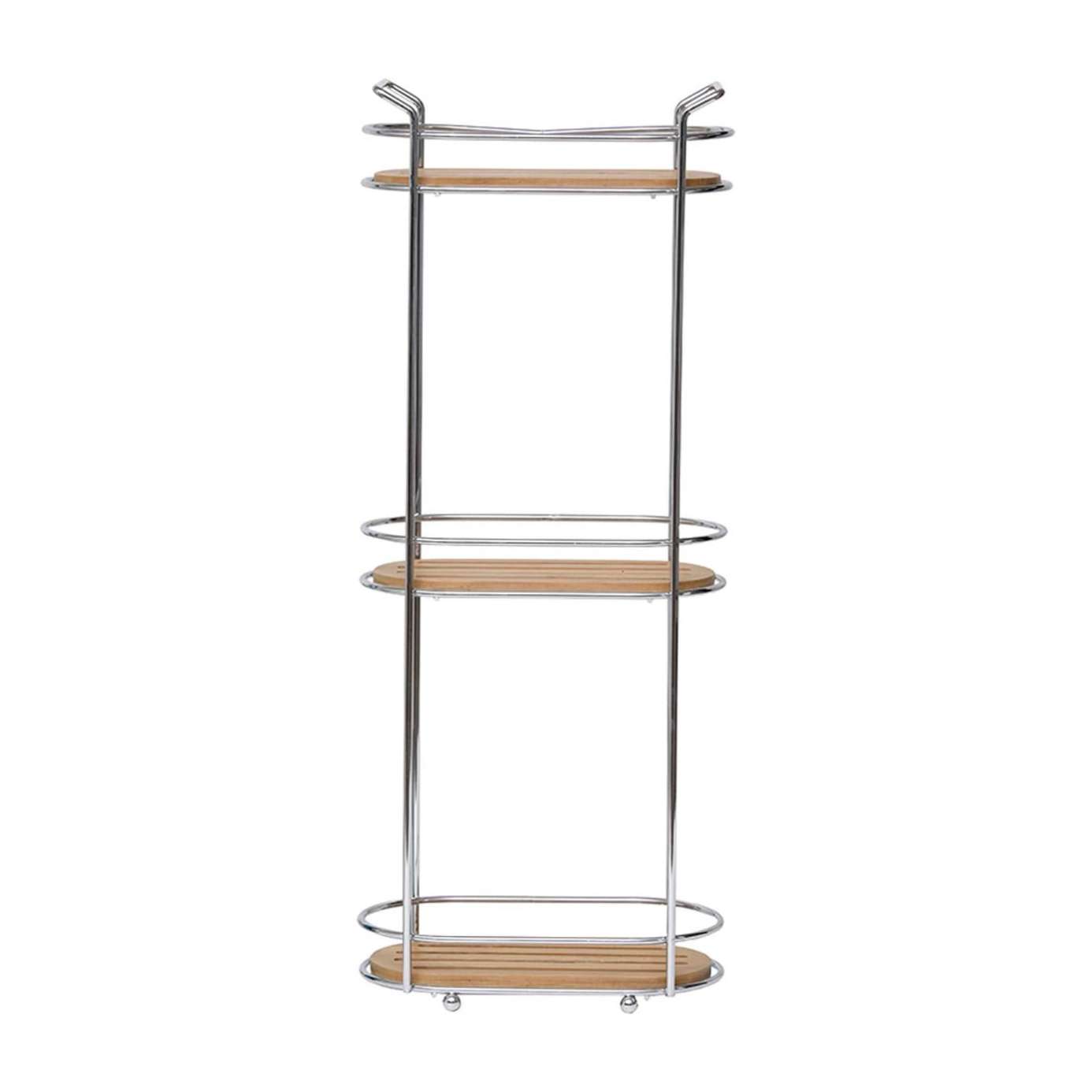 Tendance Gebor Chromed Metal Bamboo Oval Wire Shelf W/3 Tiers (24 x 13 x 62 cm)
