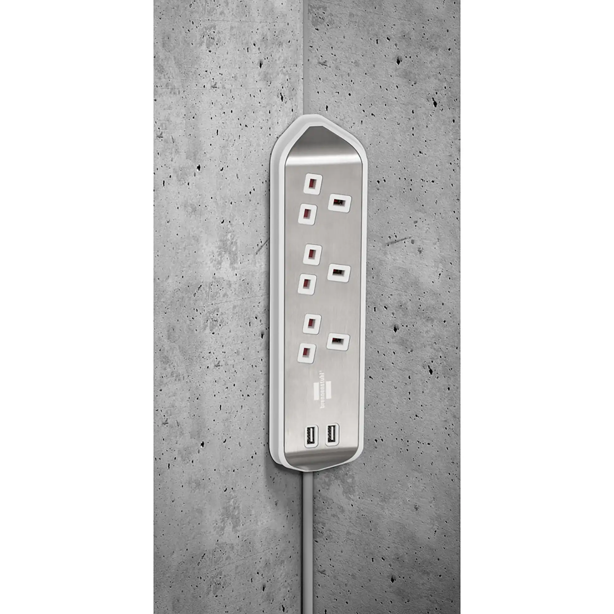Brennenstuhl 3-Way Extension Cord W/USB-A Sockets, 1153593420 (2 m)