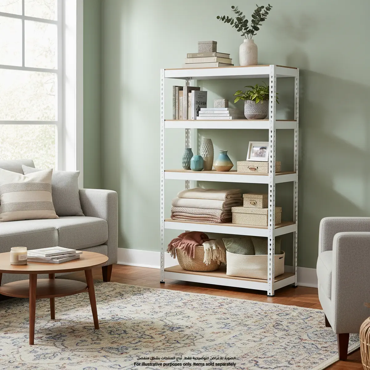 Living Space Metal 5-Tier Storage Shelf (90 x 50 x 180 cm)
