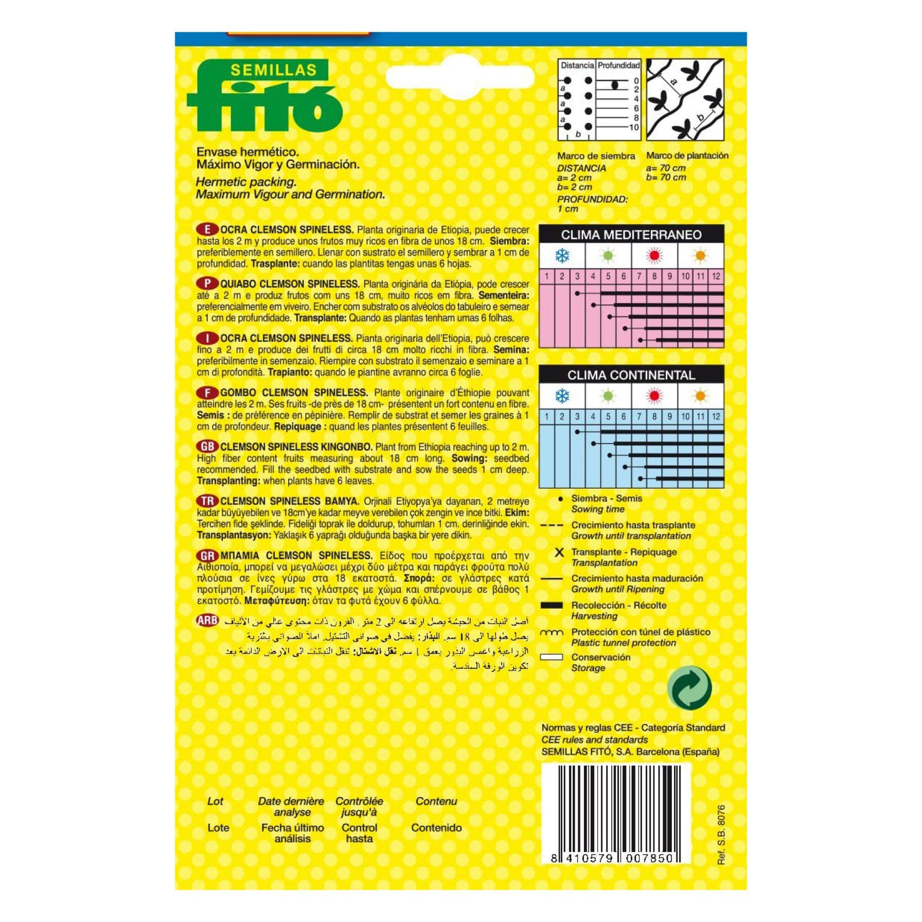 Fito Clemson Okra Seeds (5 g)