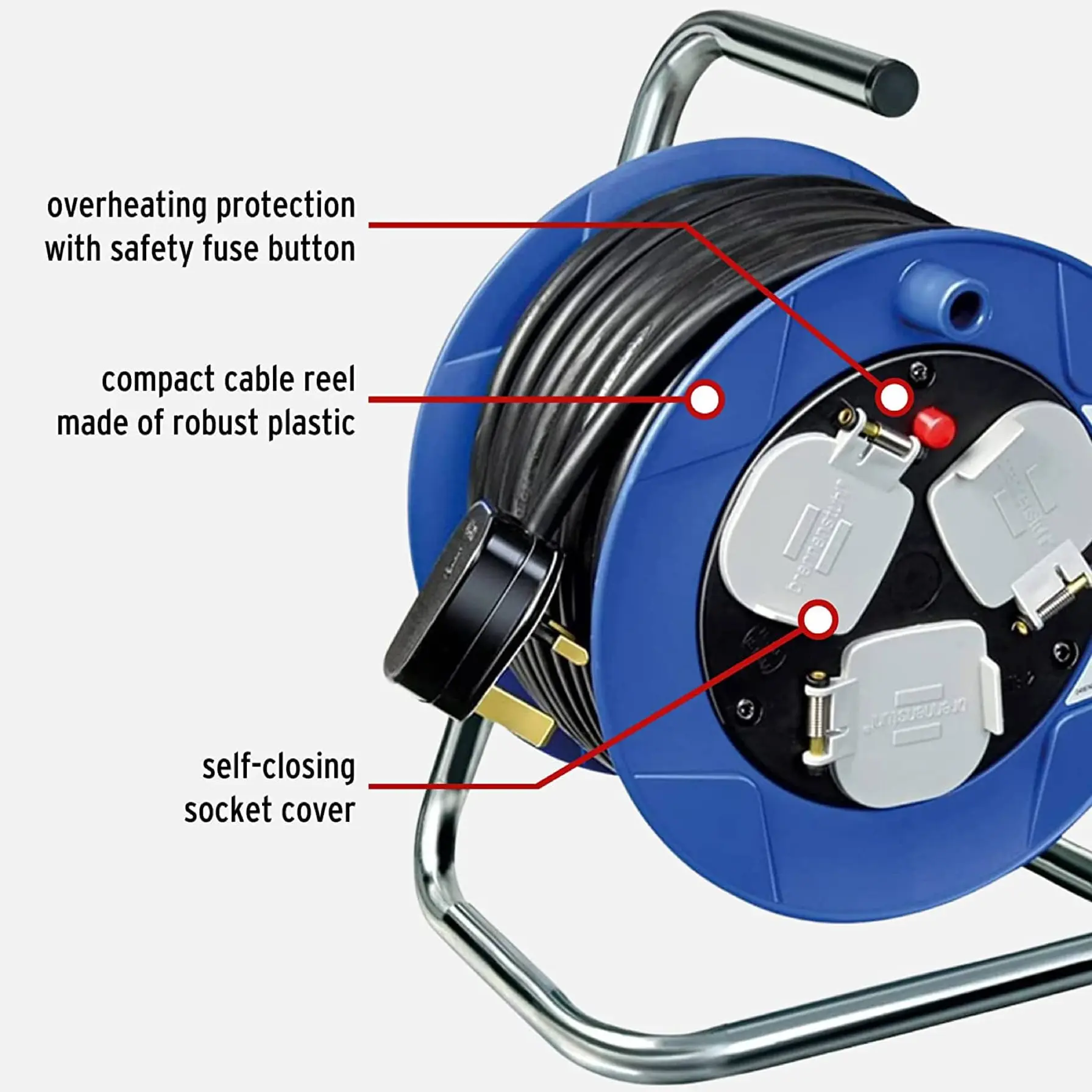 Brennenstuhl 3-Way Universal Socket Cable Reel (15 m)
