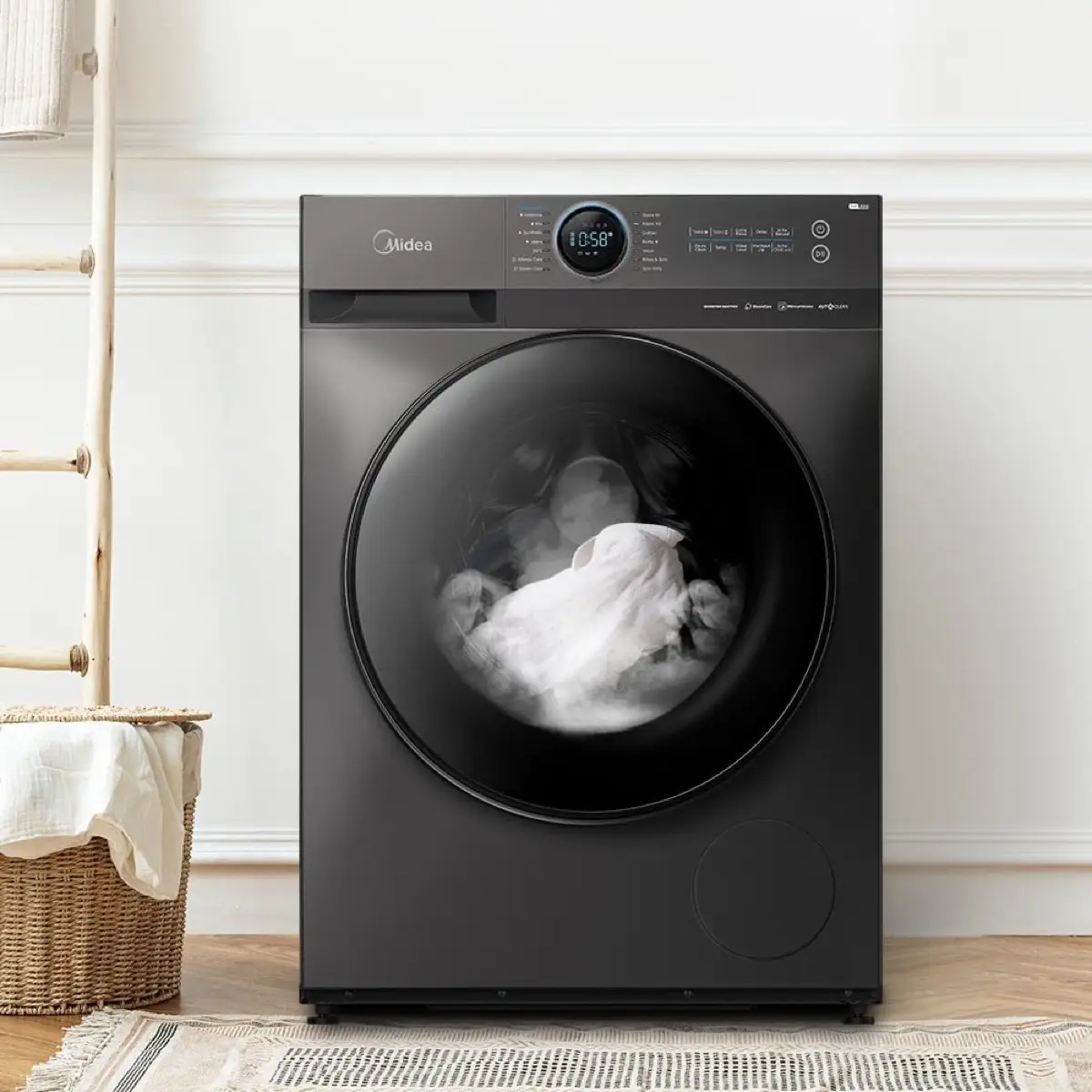 Midea 10 Kg Freestanding Front Load Washing Machine, MF200W100WBTGCC (1400 rpm)