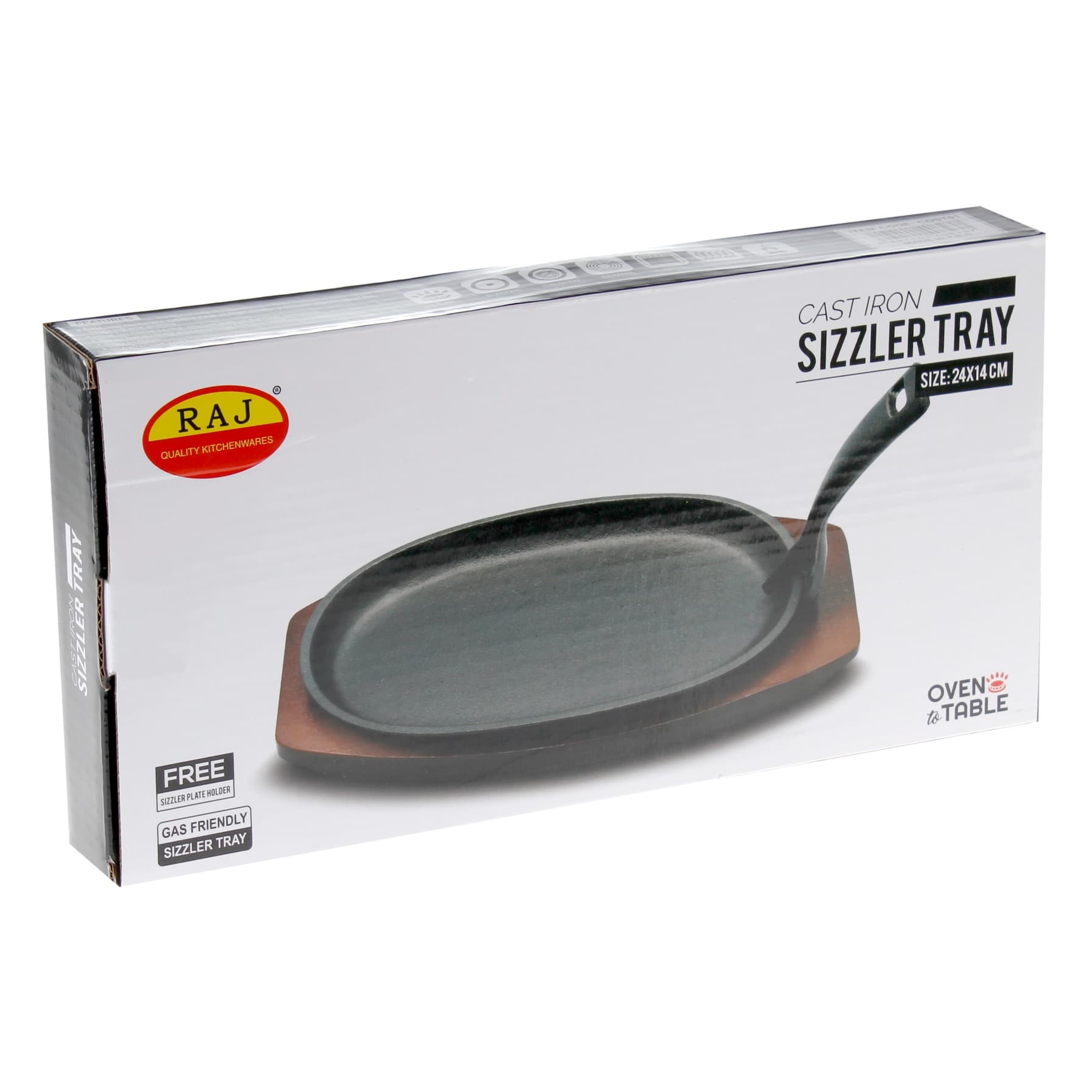Oval Sizzler Tray W/ Holder, Small (24 x 14 cm)