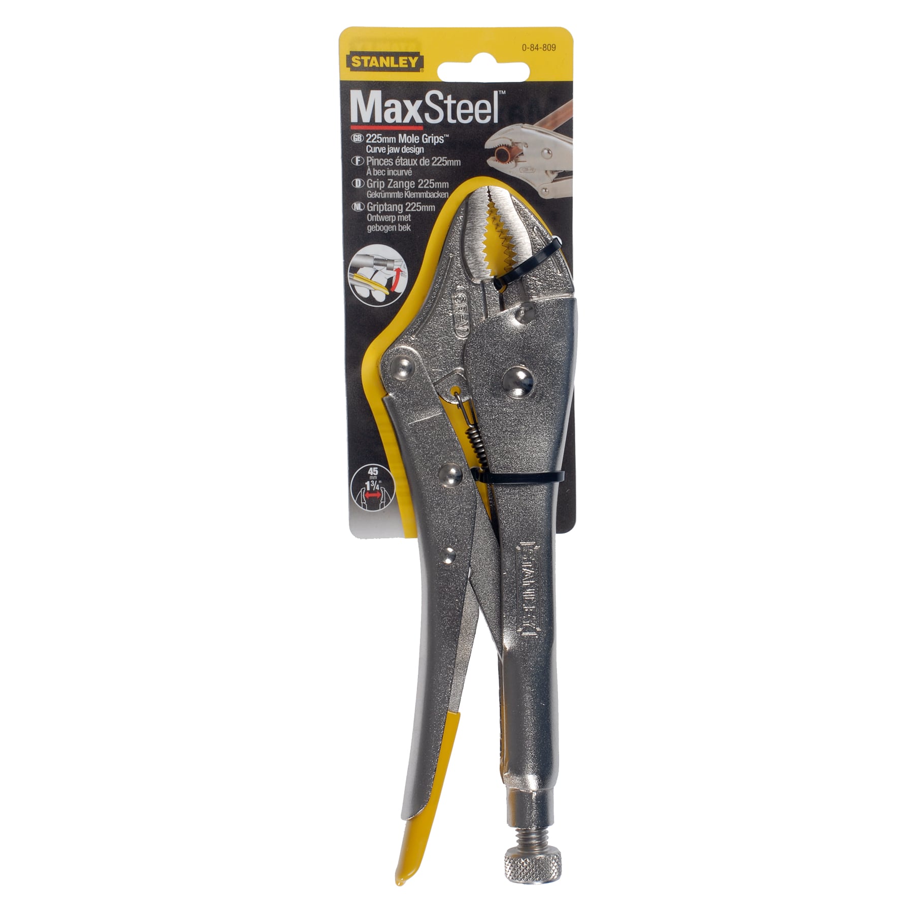 Stanley Locking Plier Curved Jaw (22.5 cm)