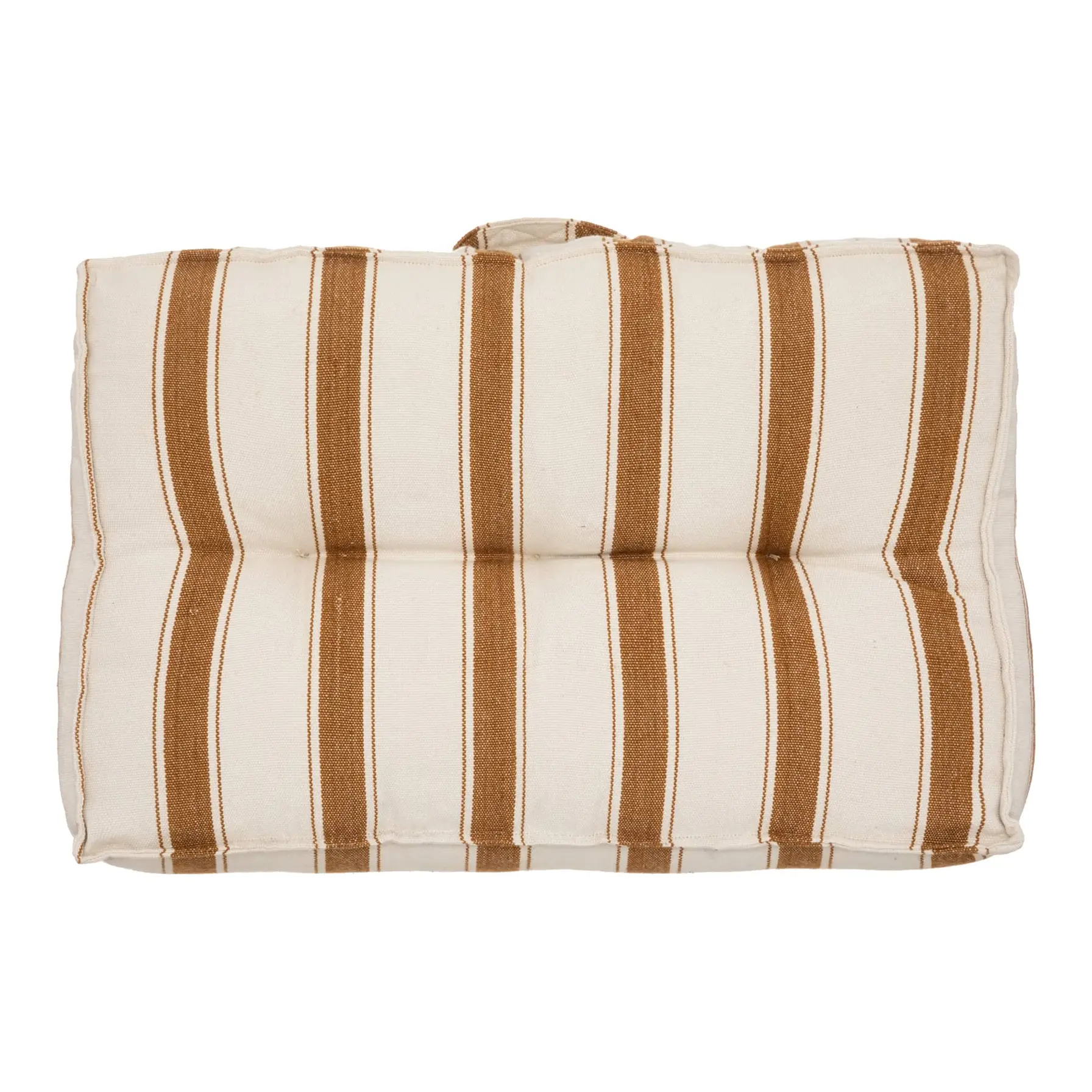 Atmosphera Recycled Cotton & Polyester Outdoor Back Cushion (60 x 15 x 40 cm, Camel & Ivory)