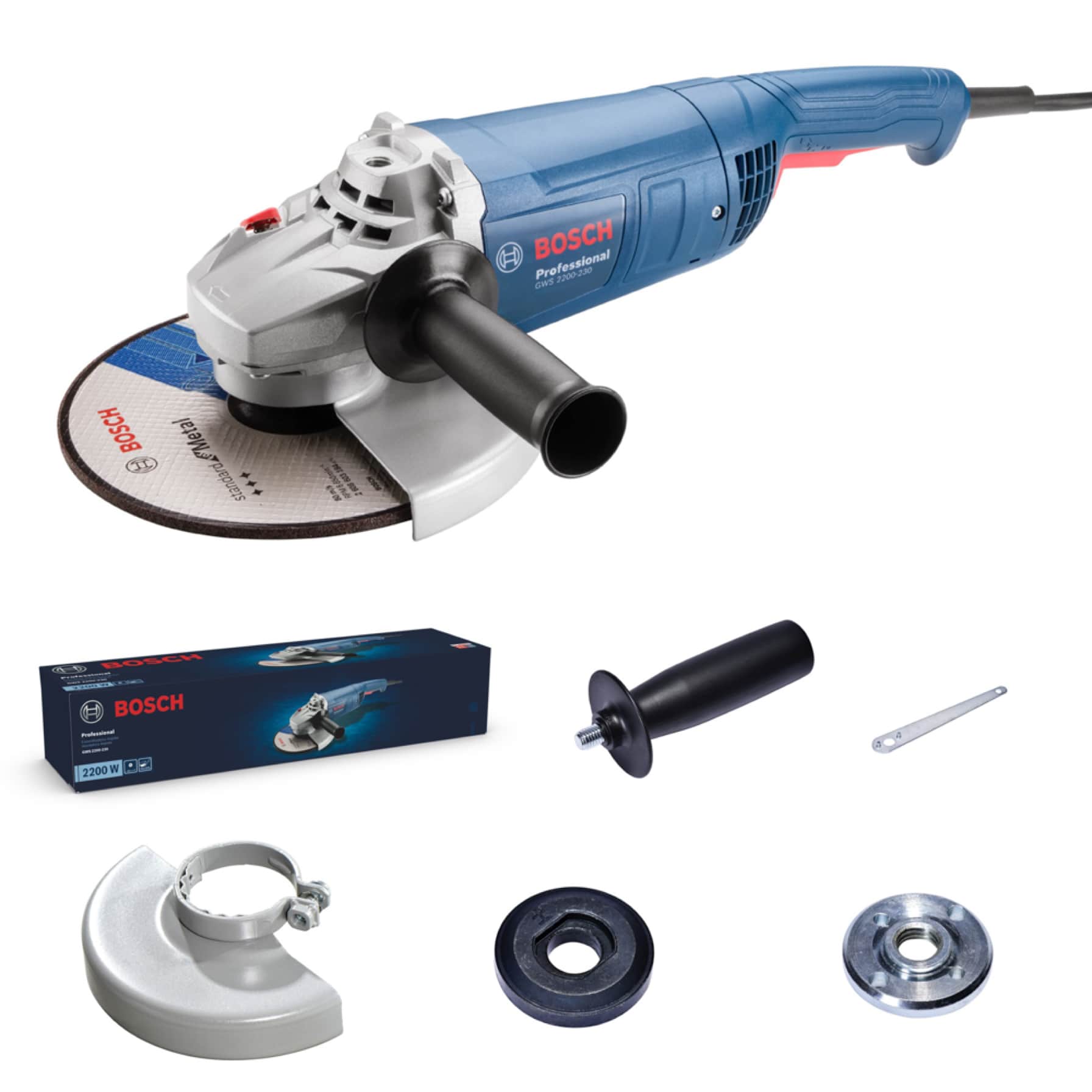 Bosch Professional Angle Grinder, GWS 2200-230H (2200 W)