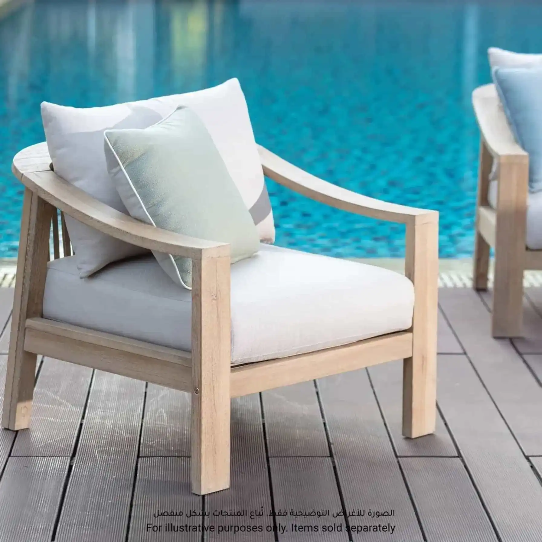 Sycamore Single-Seater Acacia & Rope Outdoor Sofa (80 x 78 x 83 cm)