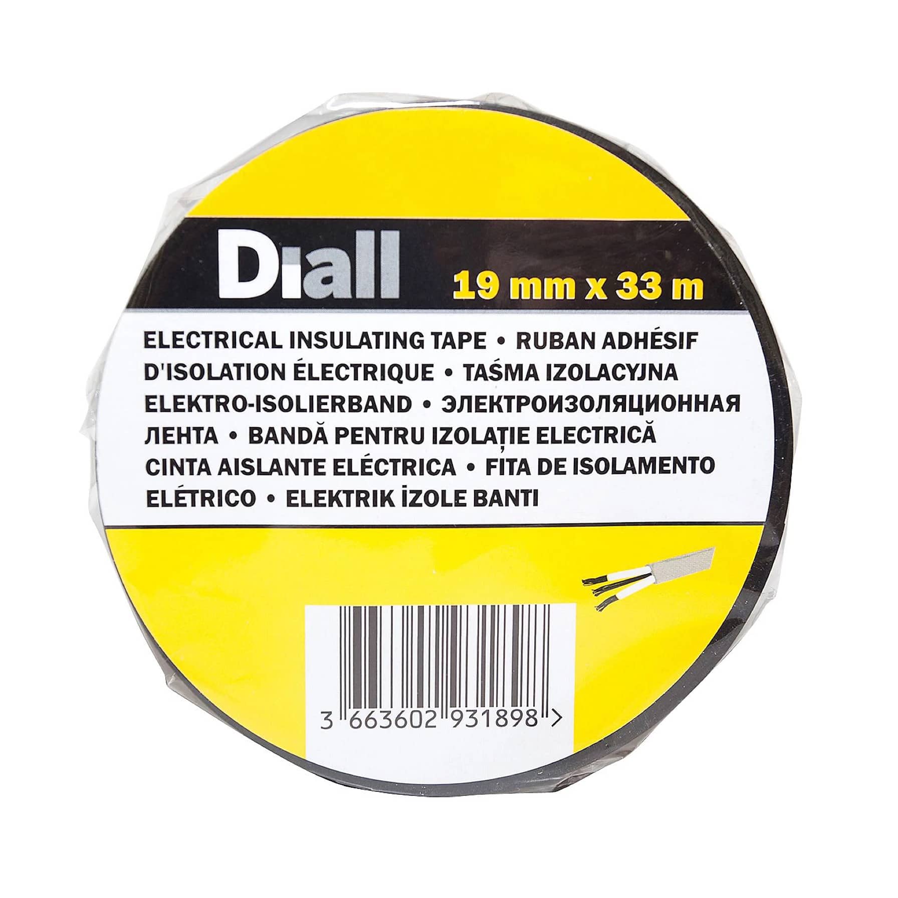 Diall PVC Electrical Tape (19 mm x 33 m, Black)