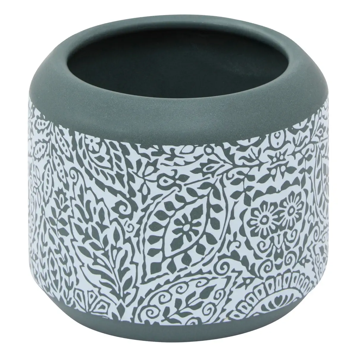 5Five Arboria Ceramic Cotton Jar (Green, Dia. 10 x 10.4 cm)