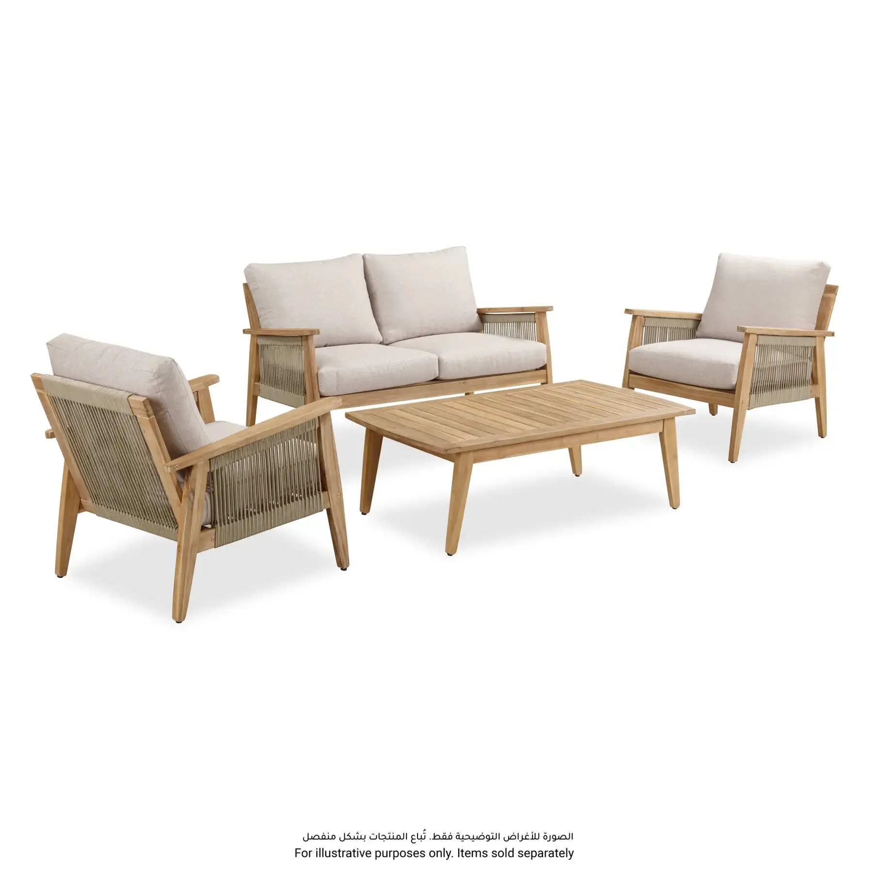 Baltimore Acacia Wood 1-Seater Outdoor Sofa W/Cushion (72 x 83 x 73 cm)
