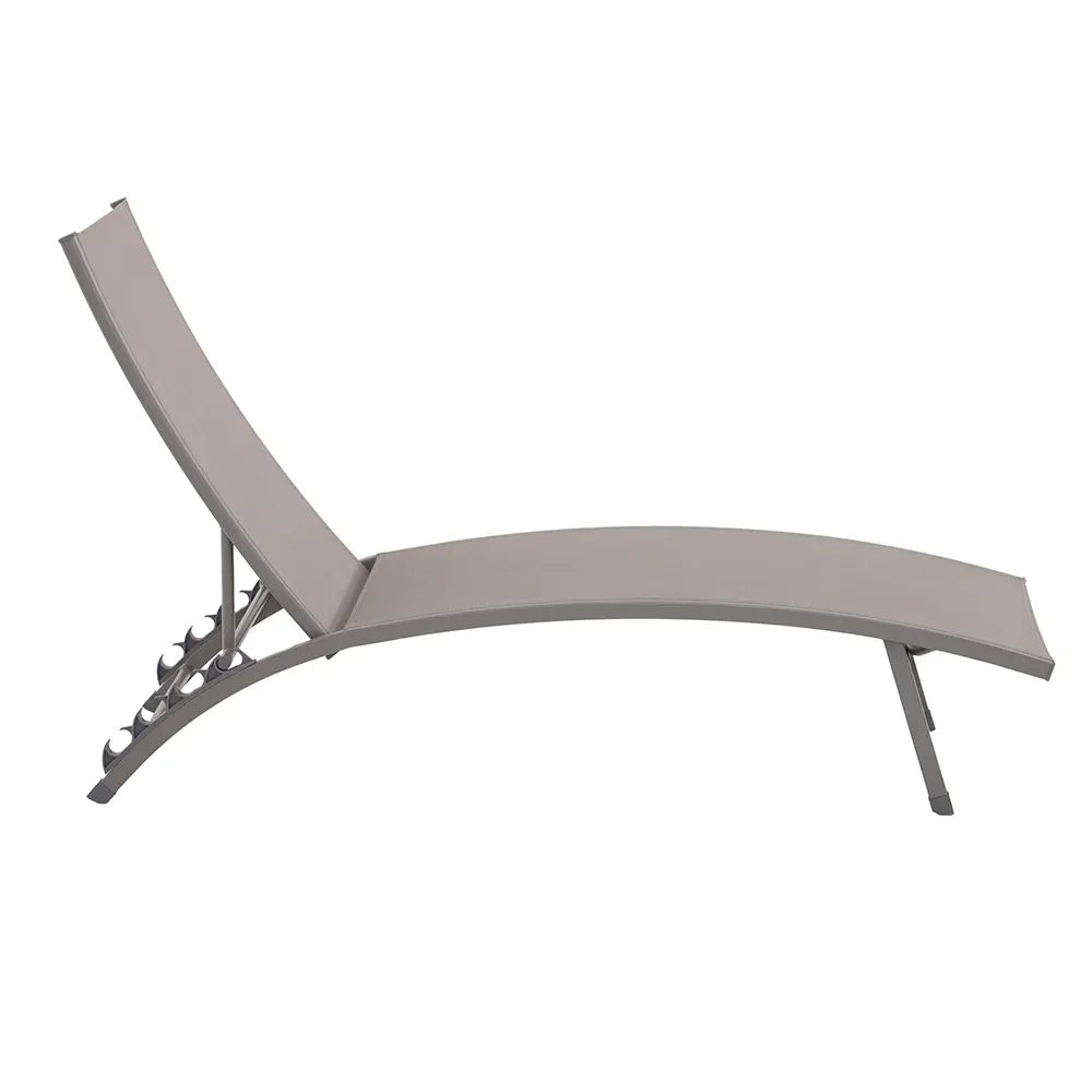 Ferro Steel Textlene Sun Lounger (Coffee, 180.5/151 x 54 x 43/86 cm)