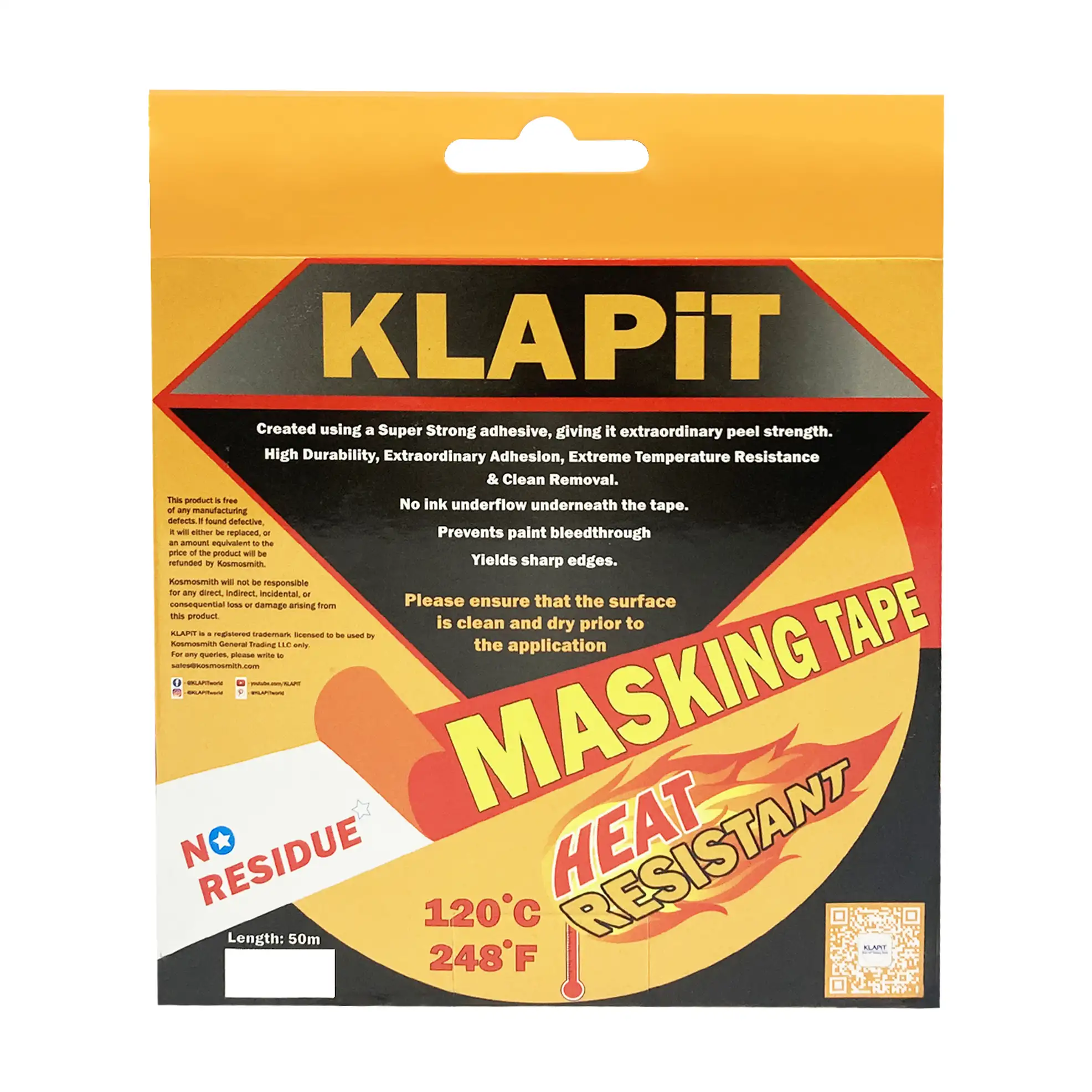 KLAPiT Waterproof Masking Tape (24 mm x 50 m)
