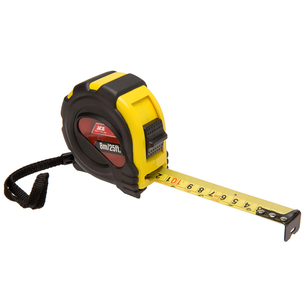 Ace Tape Measure (8 m x 25 mm,  Black & Yellow)